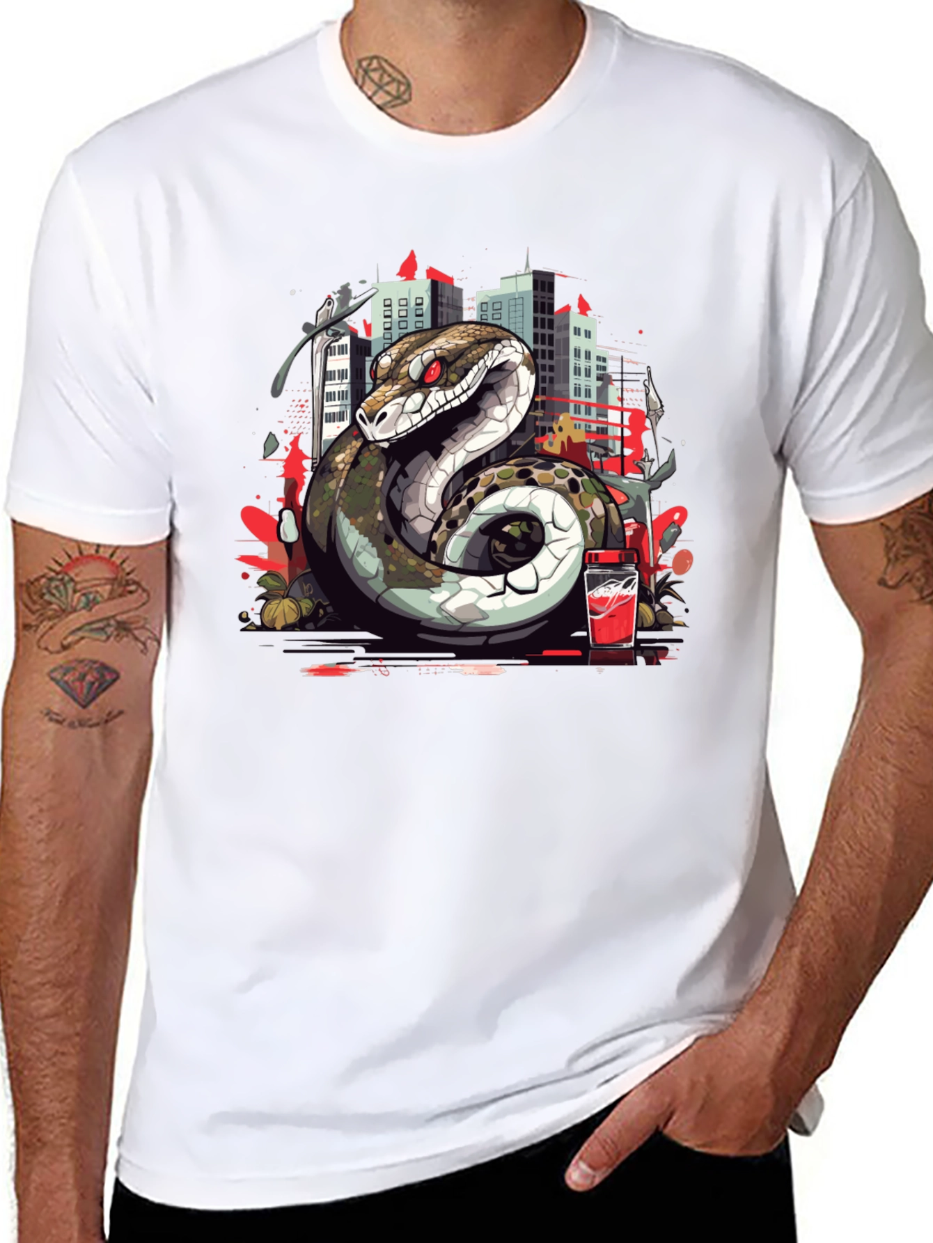 Urban Serpent Graphic Tee - Edgy Streetwear