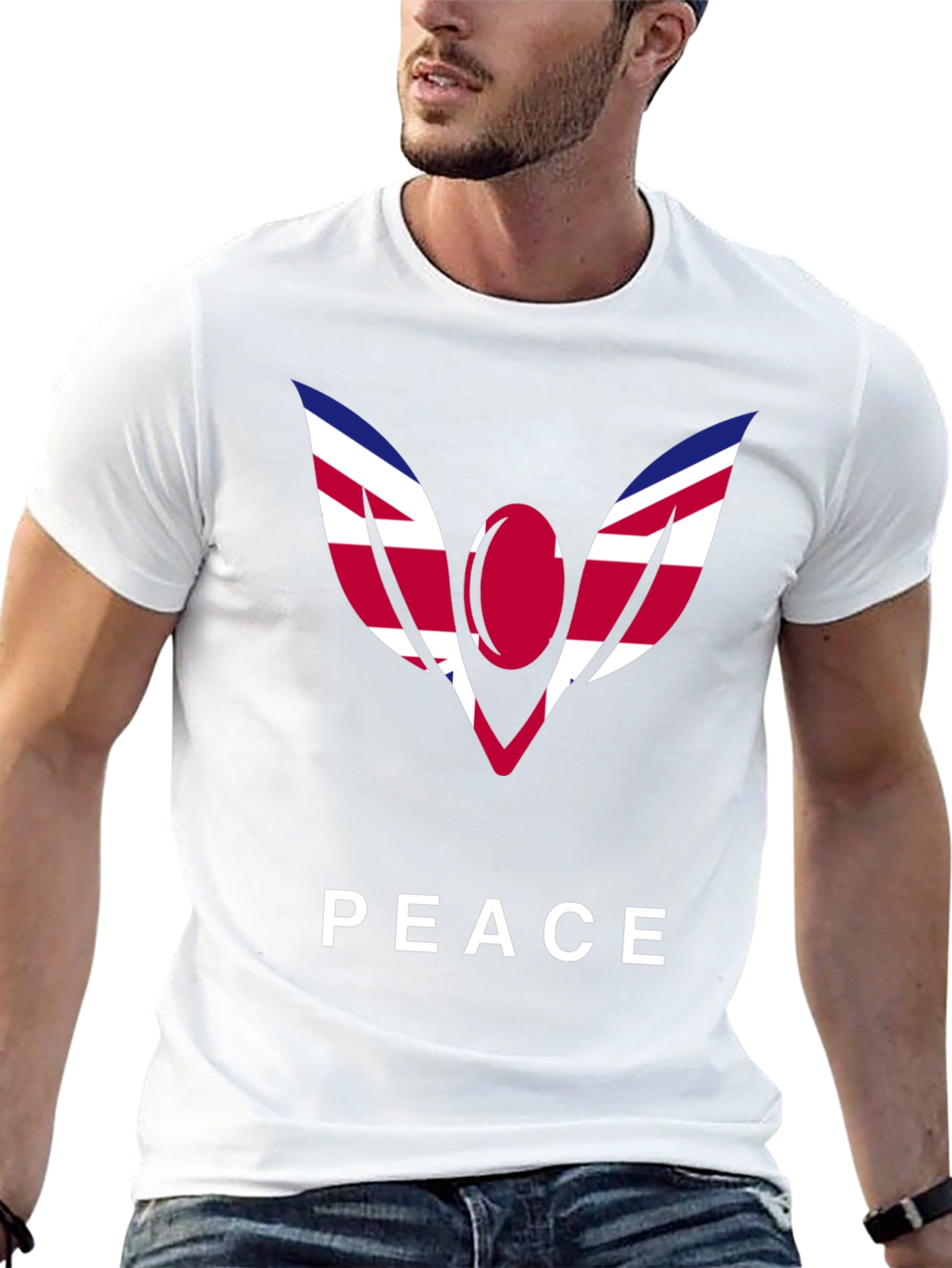 Peace Graphic Tee - Union Jack Angel Wings