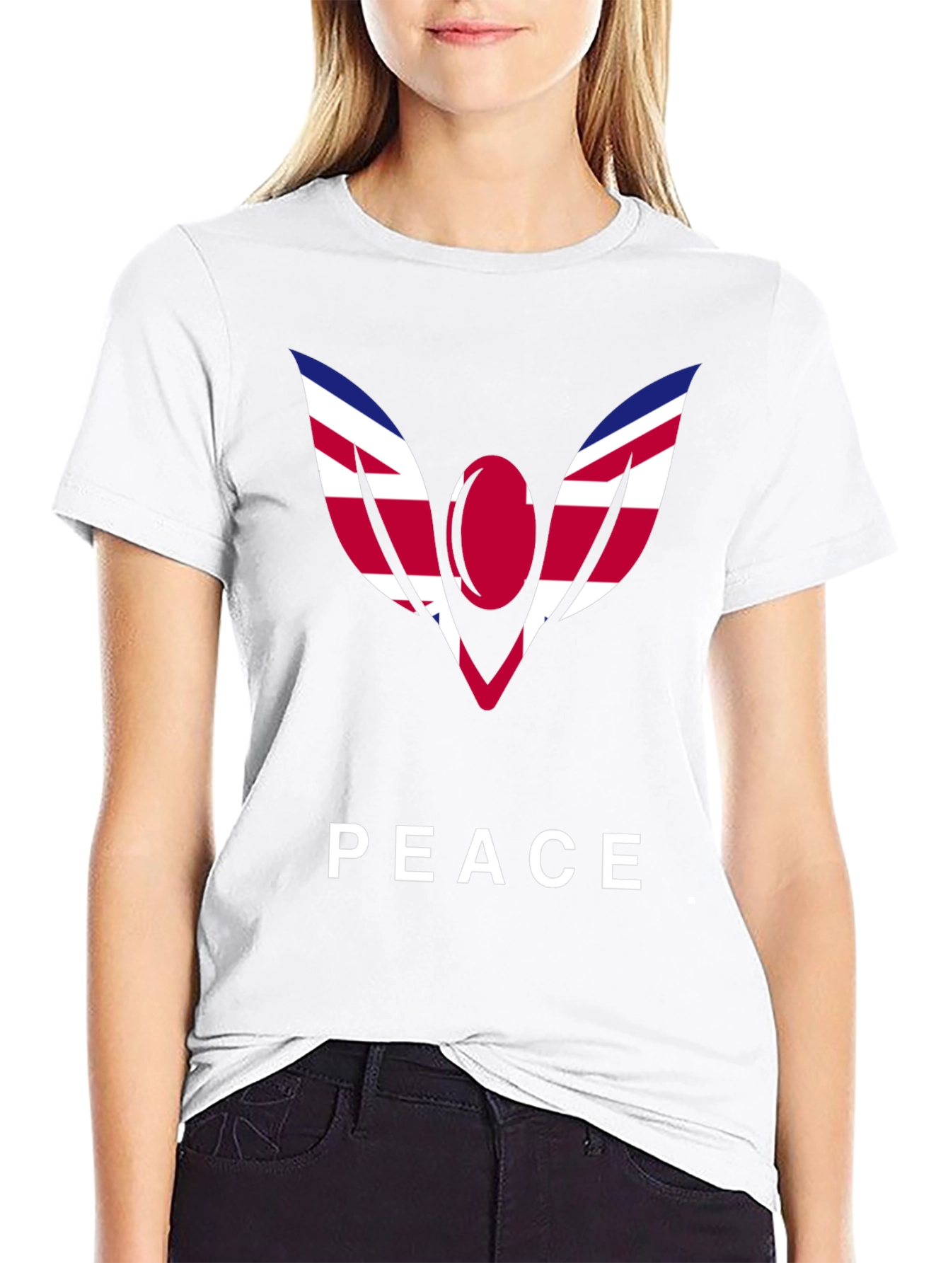 Peace Graphic Tee - Union Jack Angel Wings