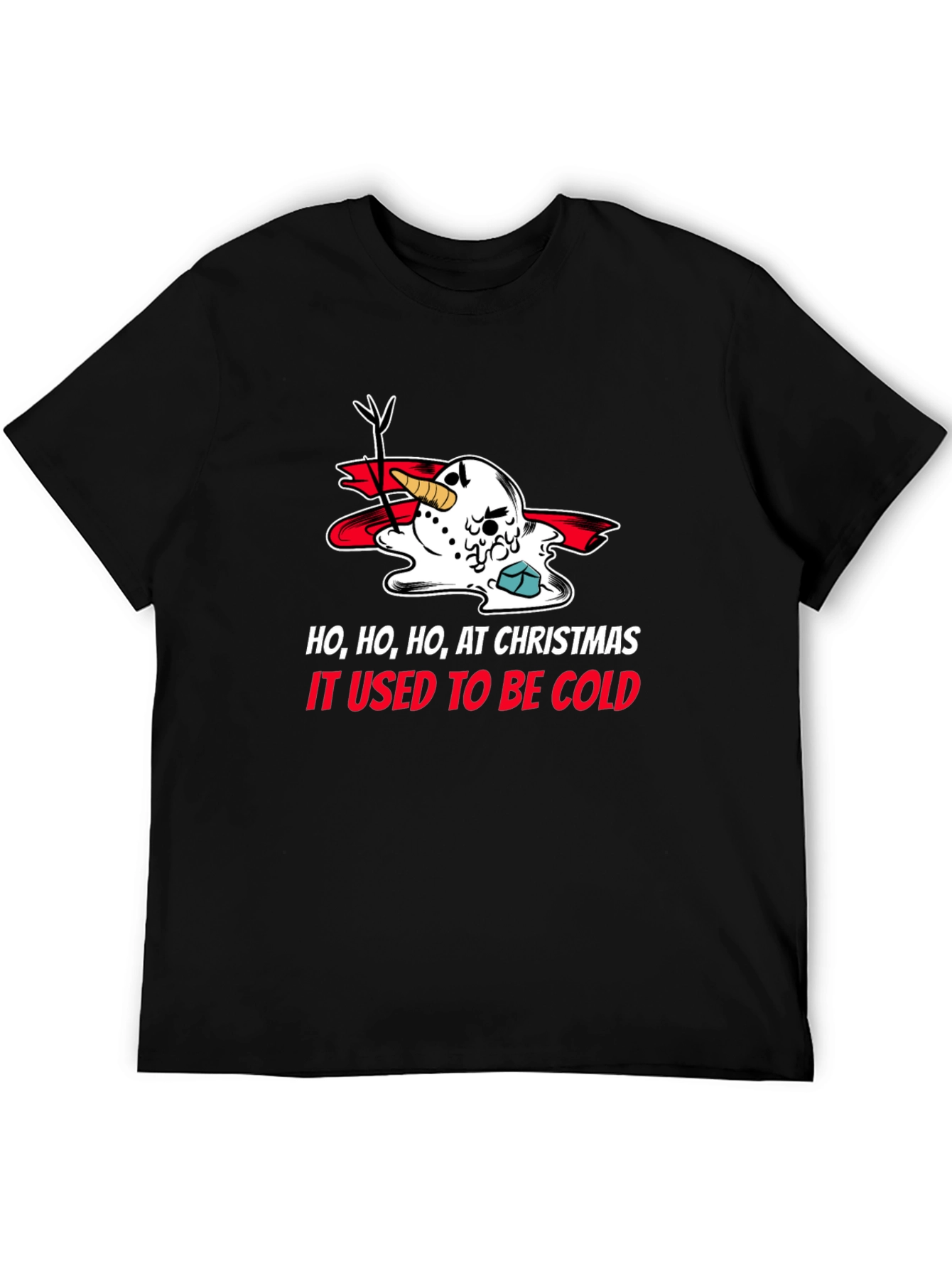 Funny Christmas Melted Snowman Graphic T-Shirt