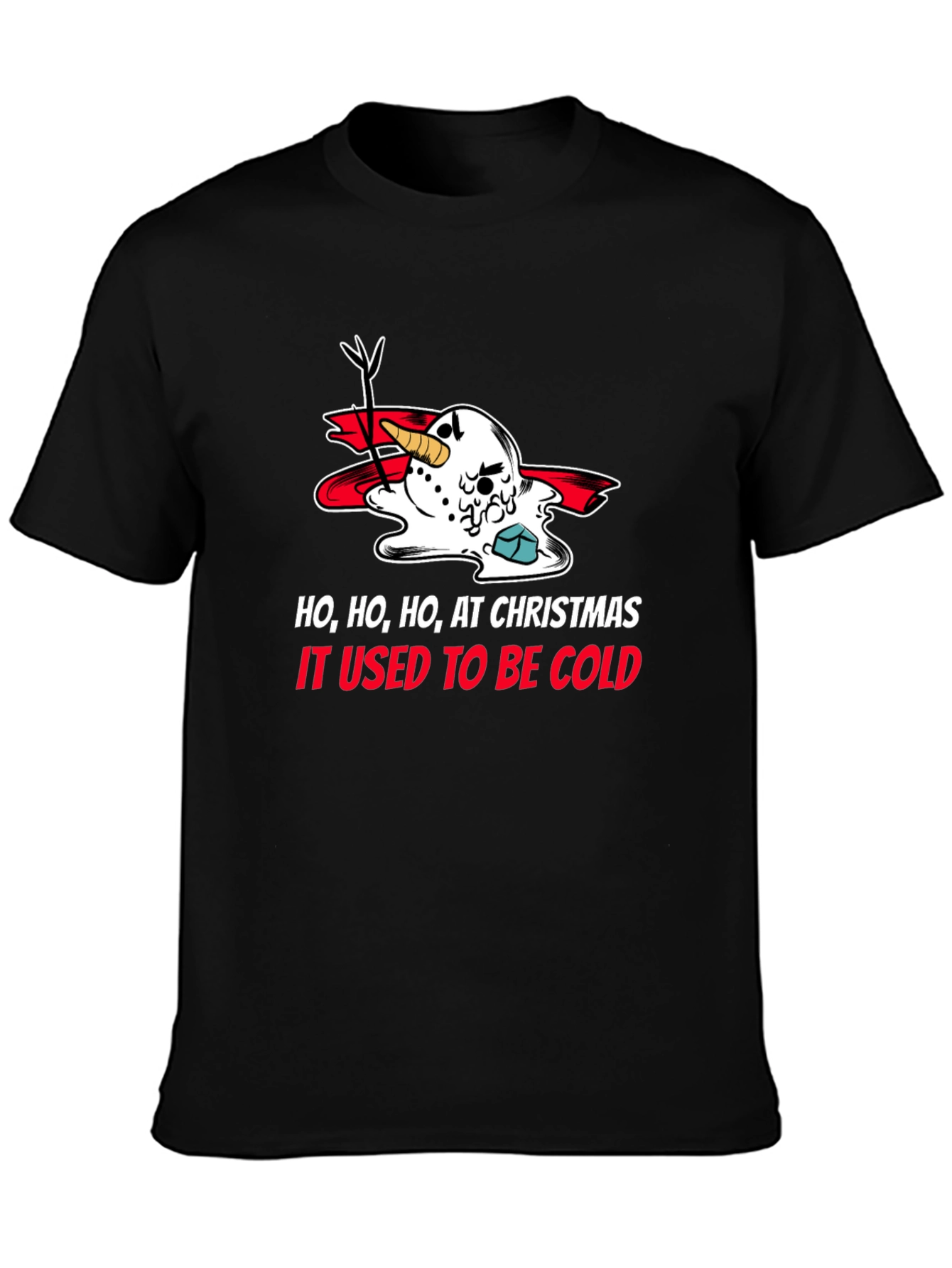Funny Christmas Melted Snowman Graphic T-Shirt