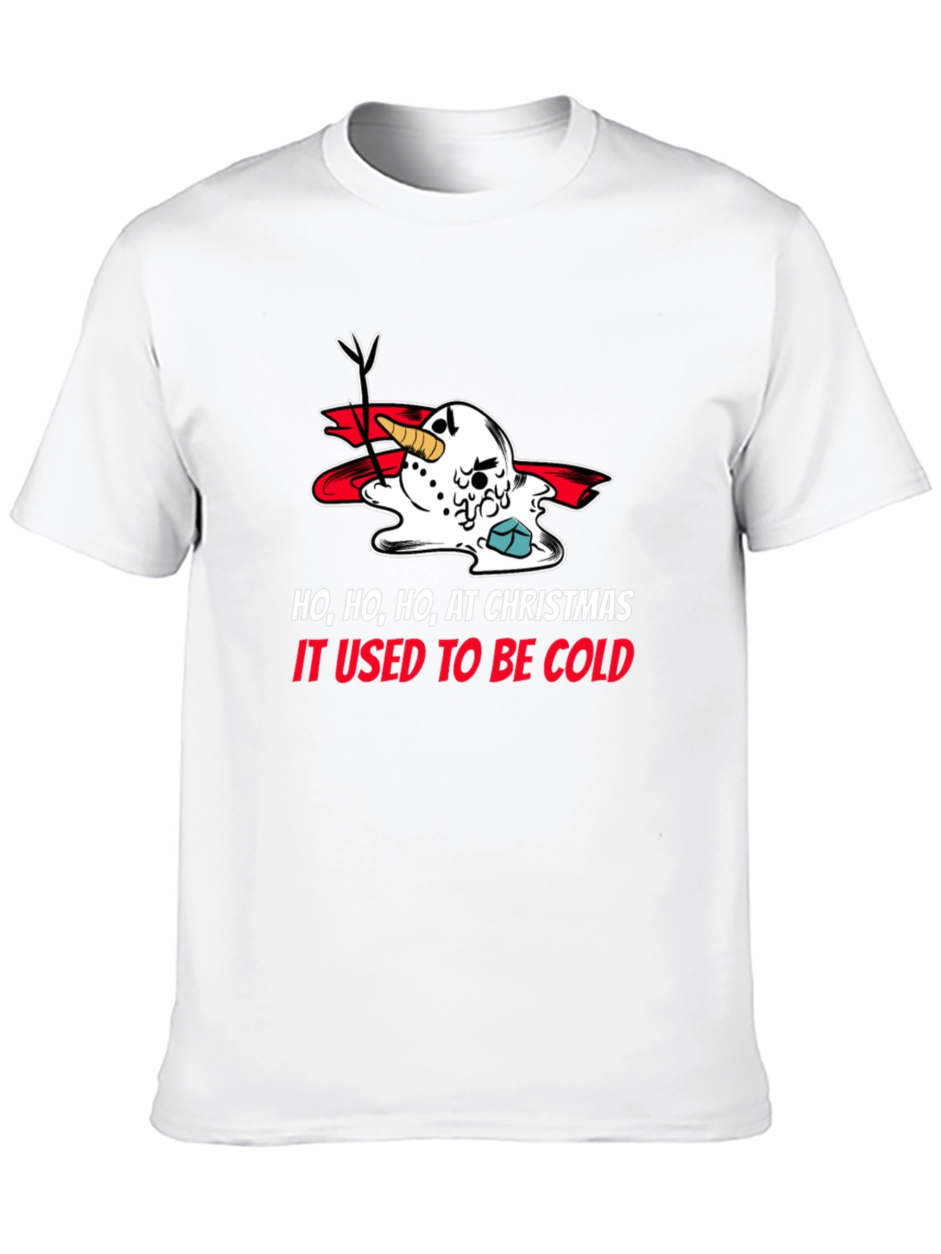 Funny Christmas Melted Snowman Graphic T-Shirt