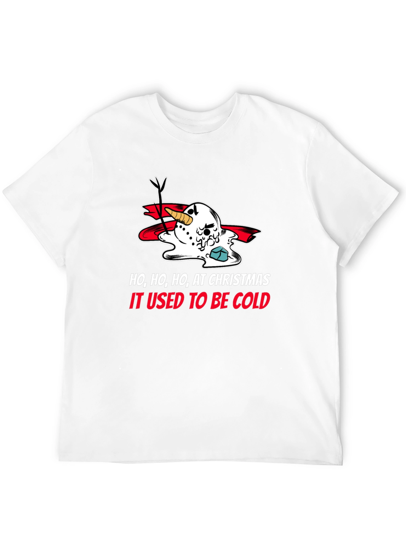 Funny Christmas Melted Snowman Graphic T-Shirt