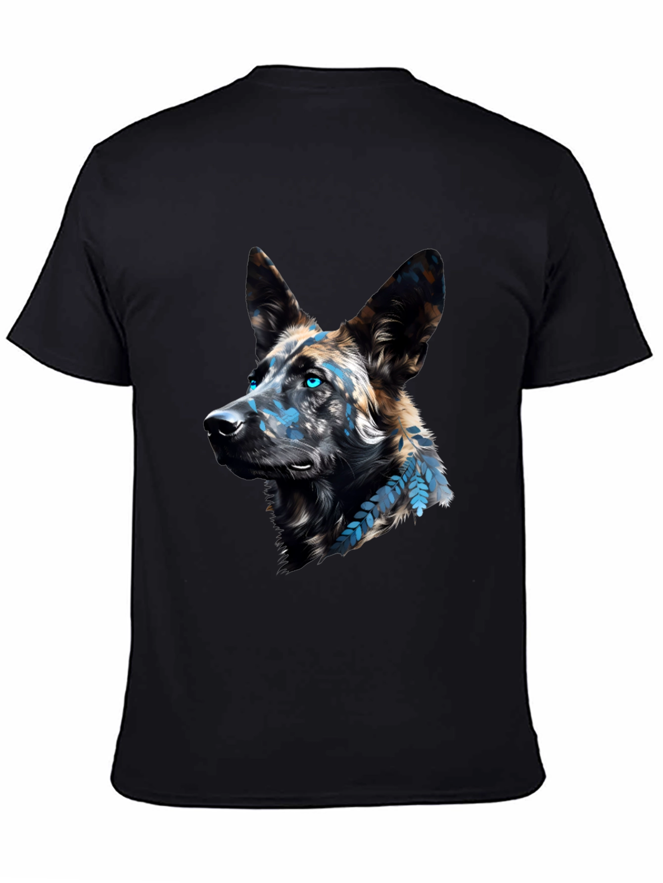 Dog Graphic Print Black T-Shirt