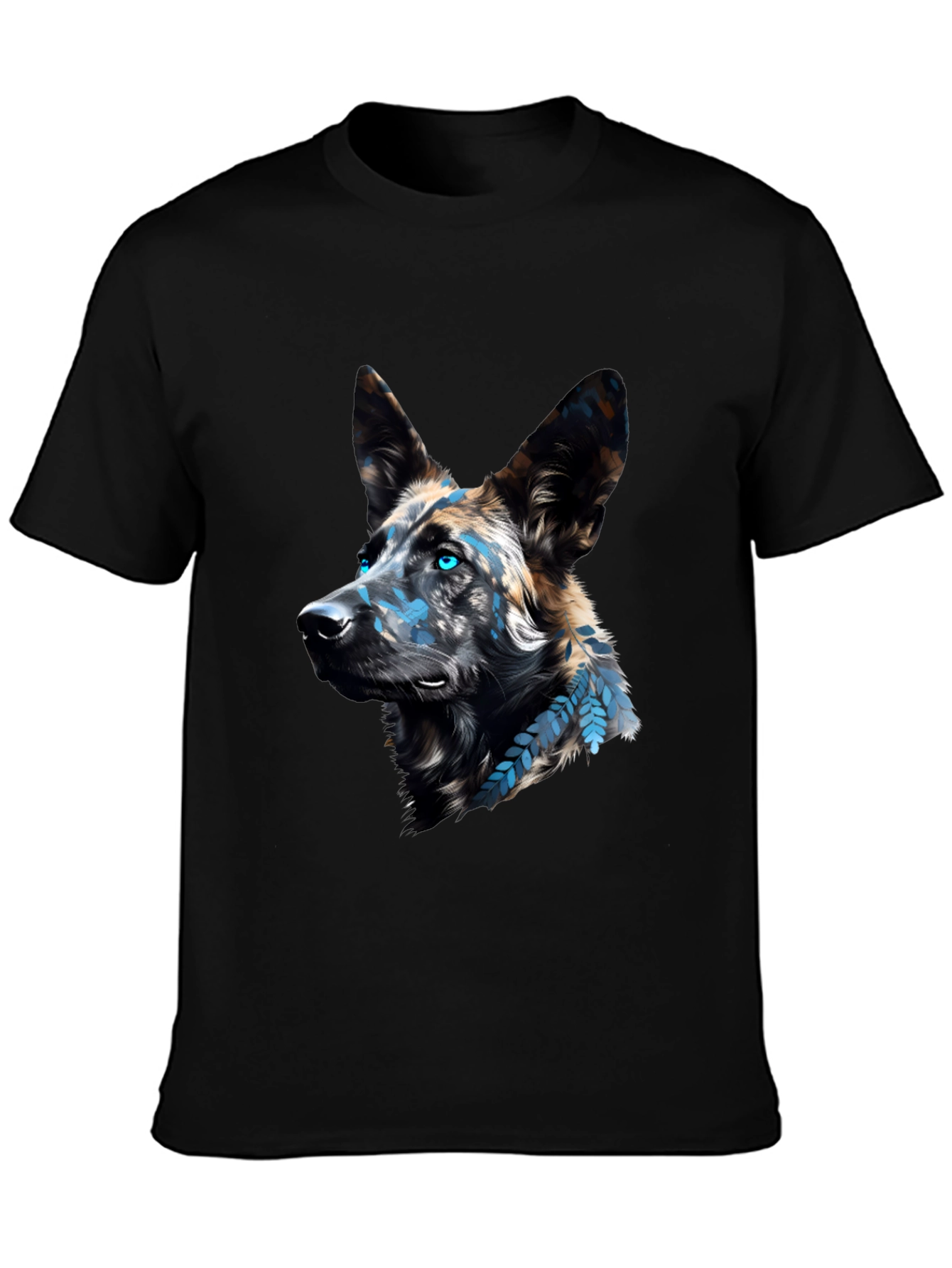 Dog Graphic Print Black T-Shirt