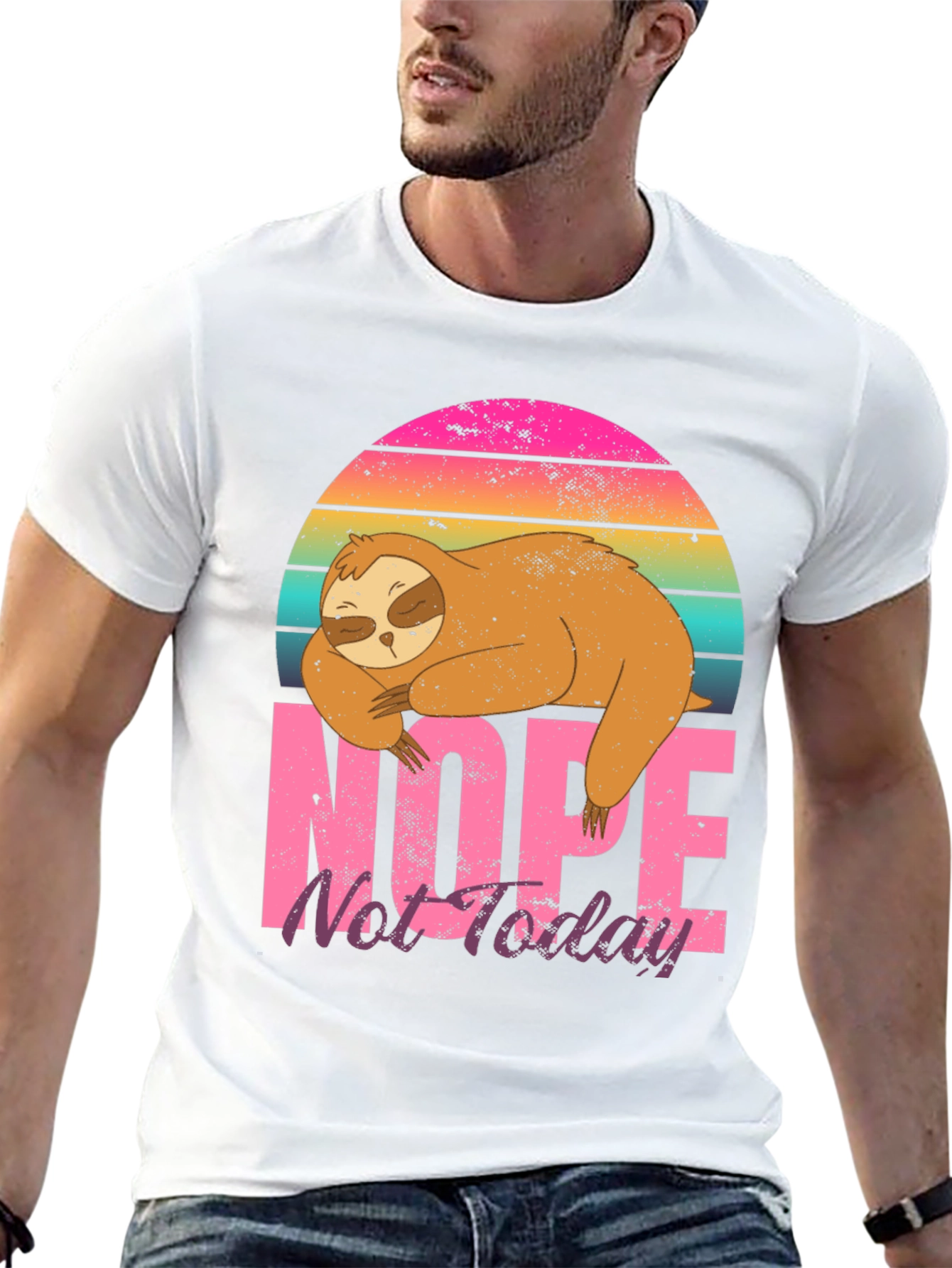 Nope Not Today Sloth Graphic T-Shirt