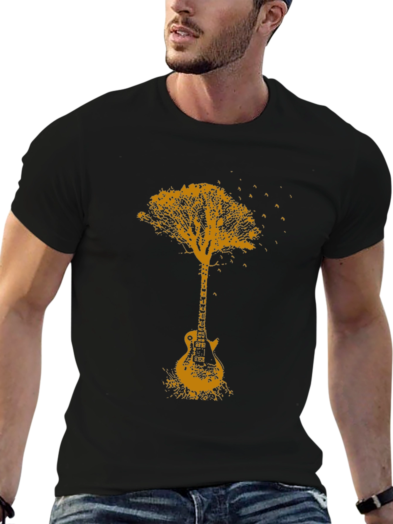 Guitar Tree Graphic T-Shirt - Music Lover Tee