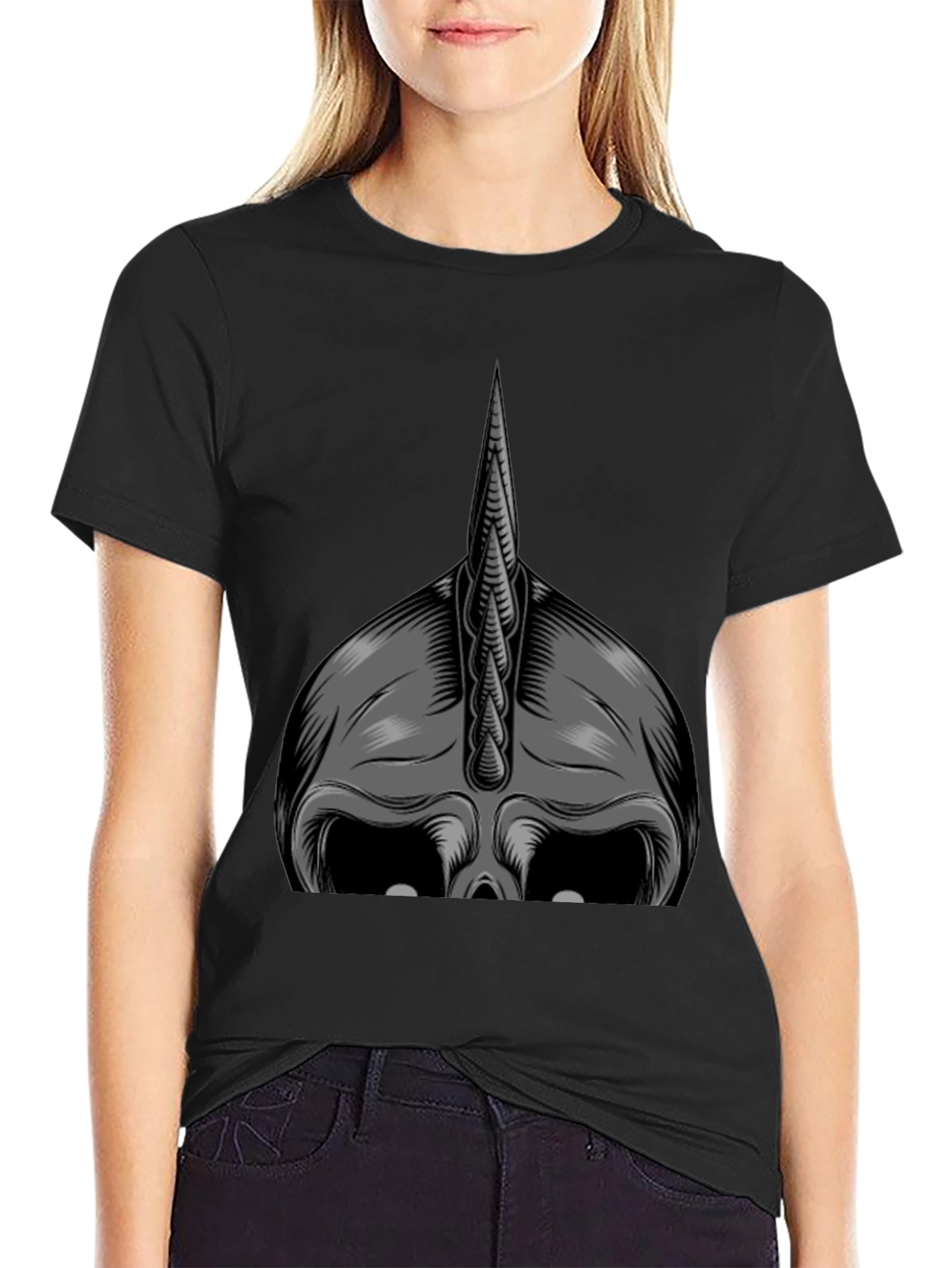 Monochrome Viking Helmet Graphic Tee