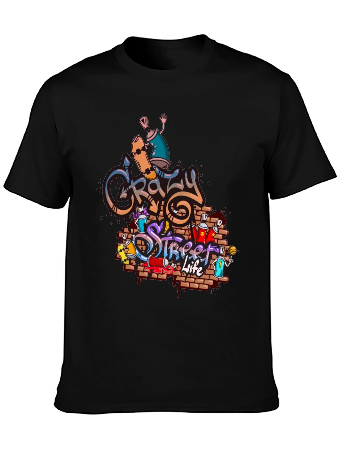 Crazy Street Life Graphic T-Shirt