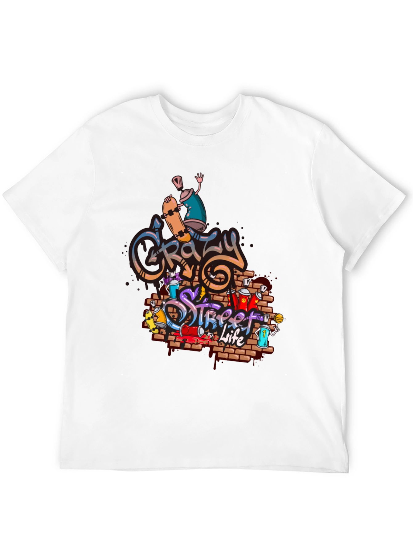 Crazy Street Life Graphic T-Shirt
