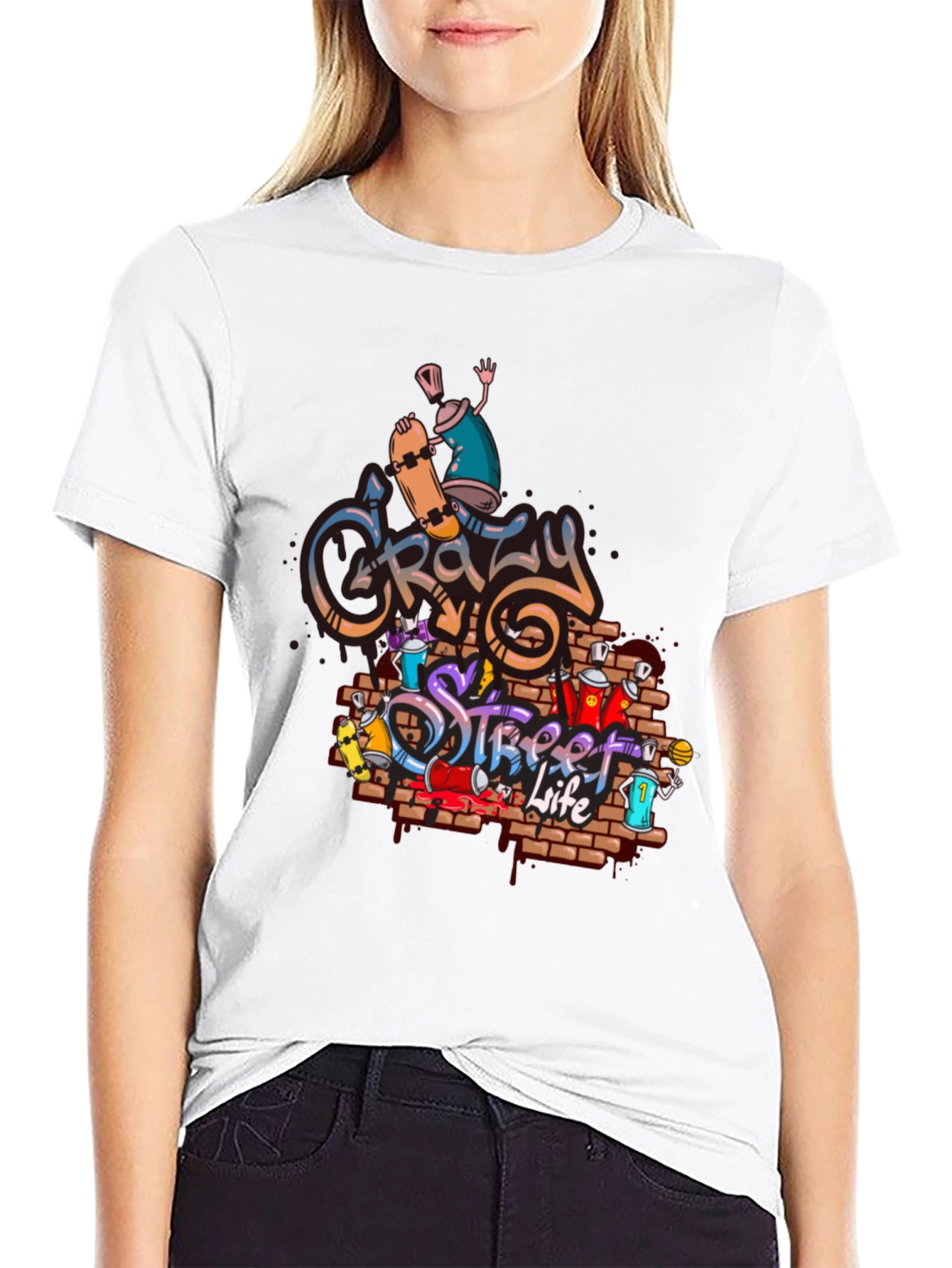 Crazy Street Life Graphic T-Shirt