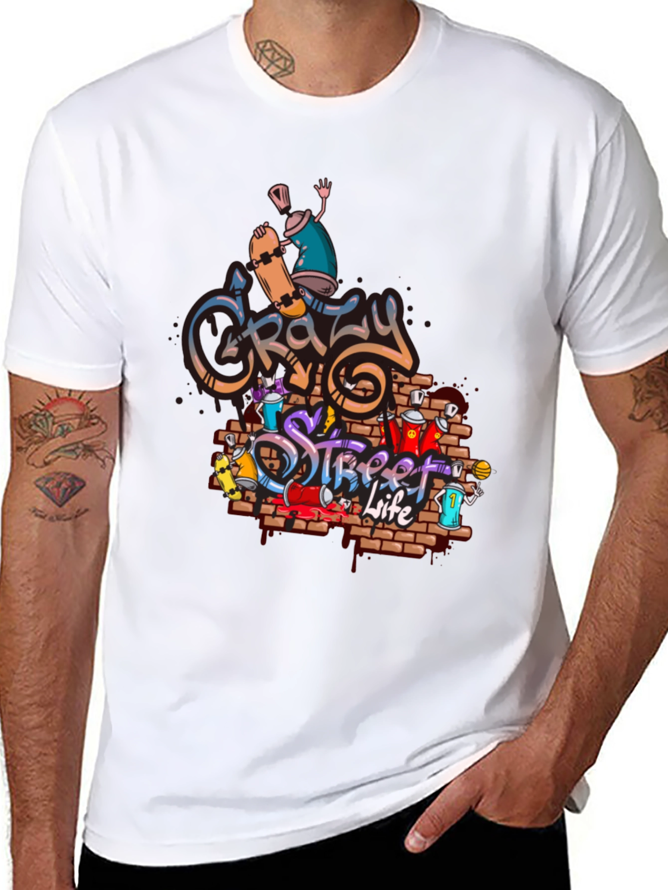Crazy Street Life Graphic T-Shirt