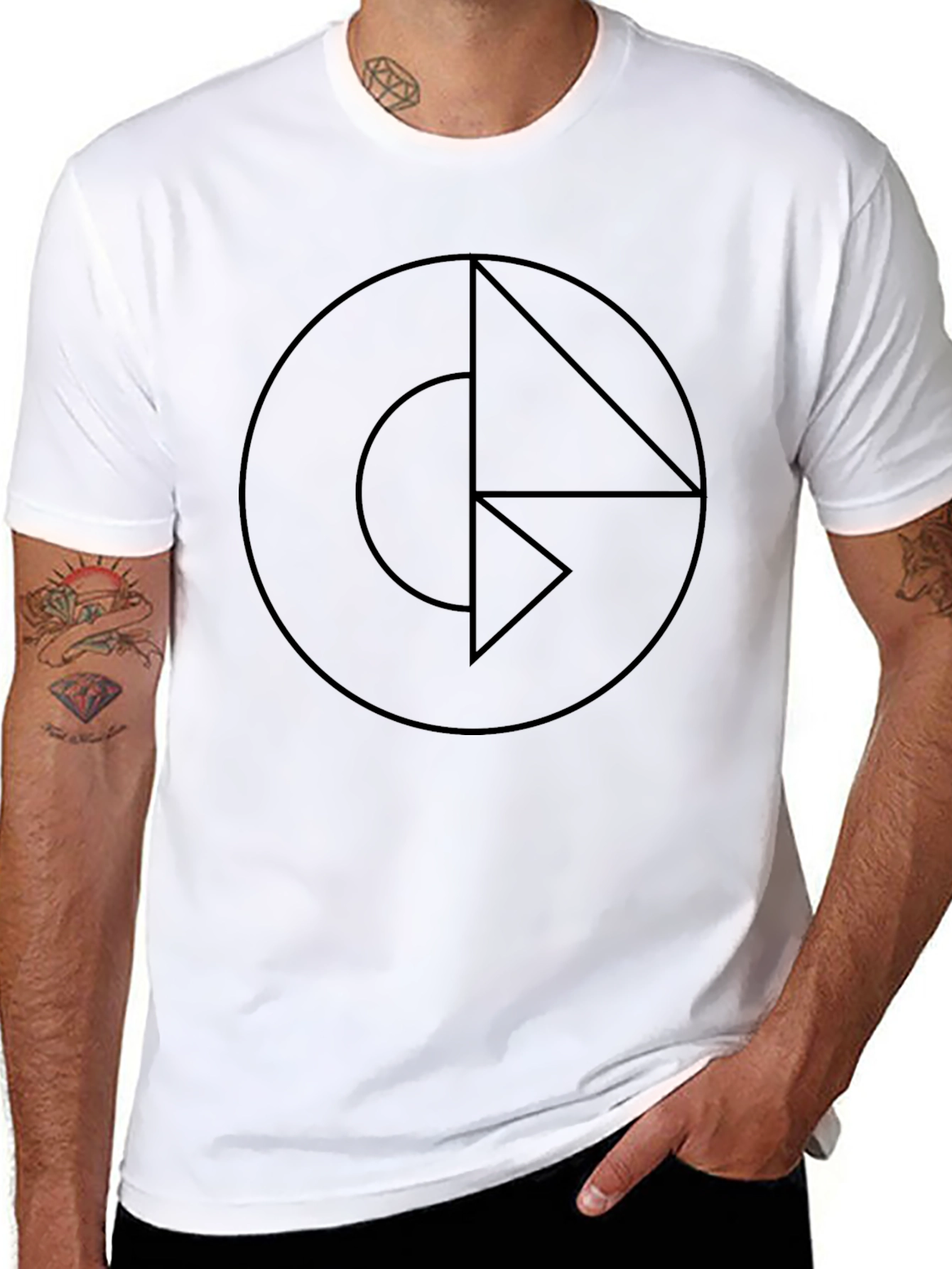 Geometric Symbol Black T-Shirt