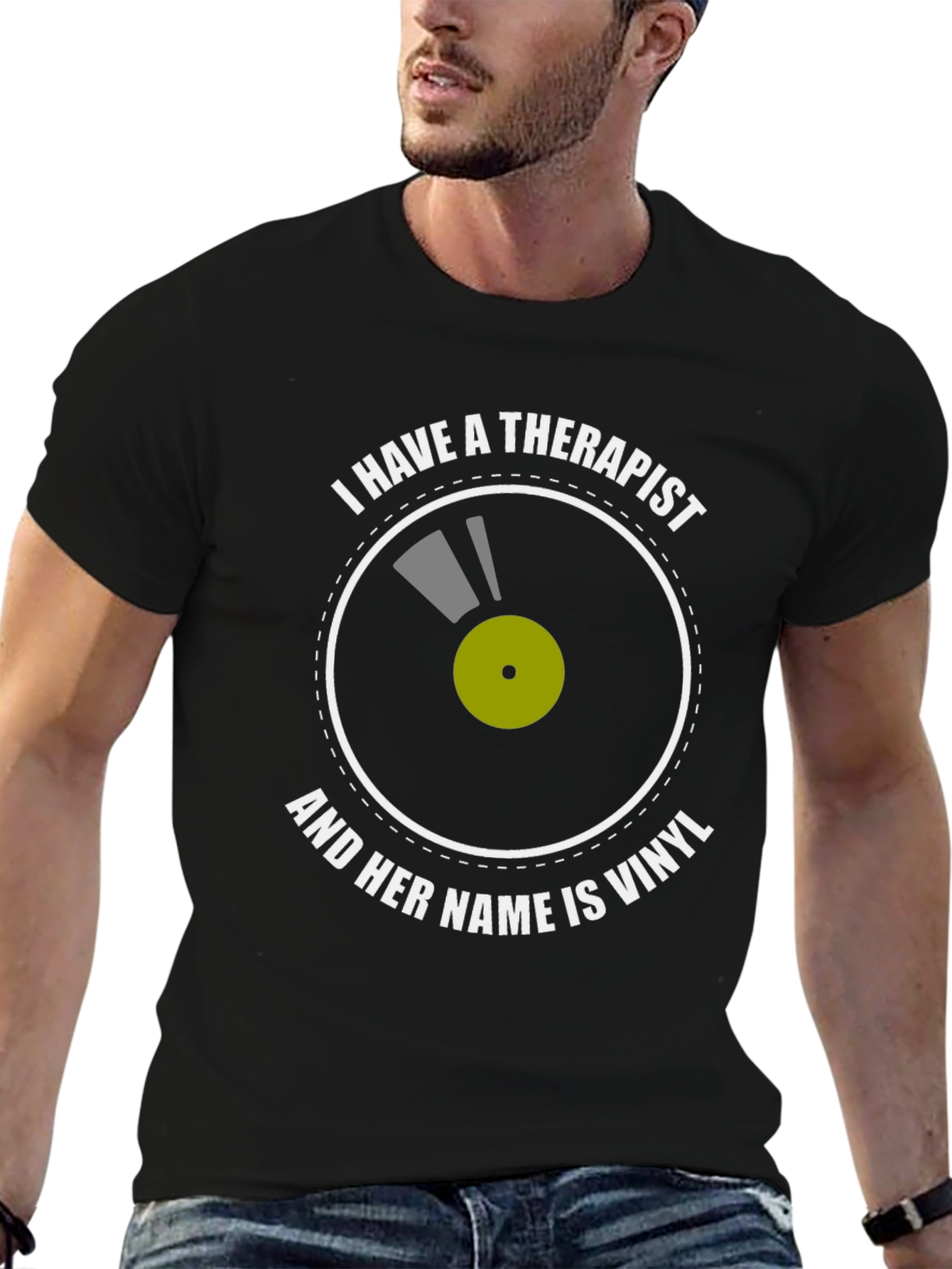 Vinyl Therapist T-Shirt: Music Lovers Comfort Tee