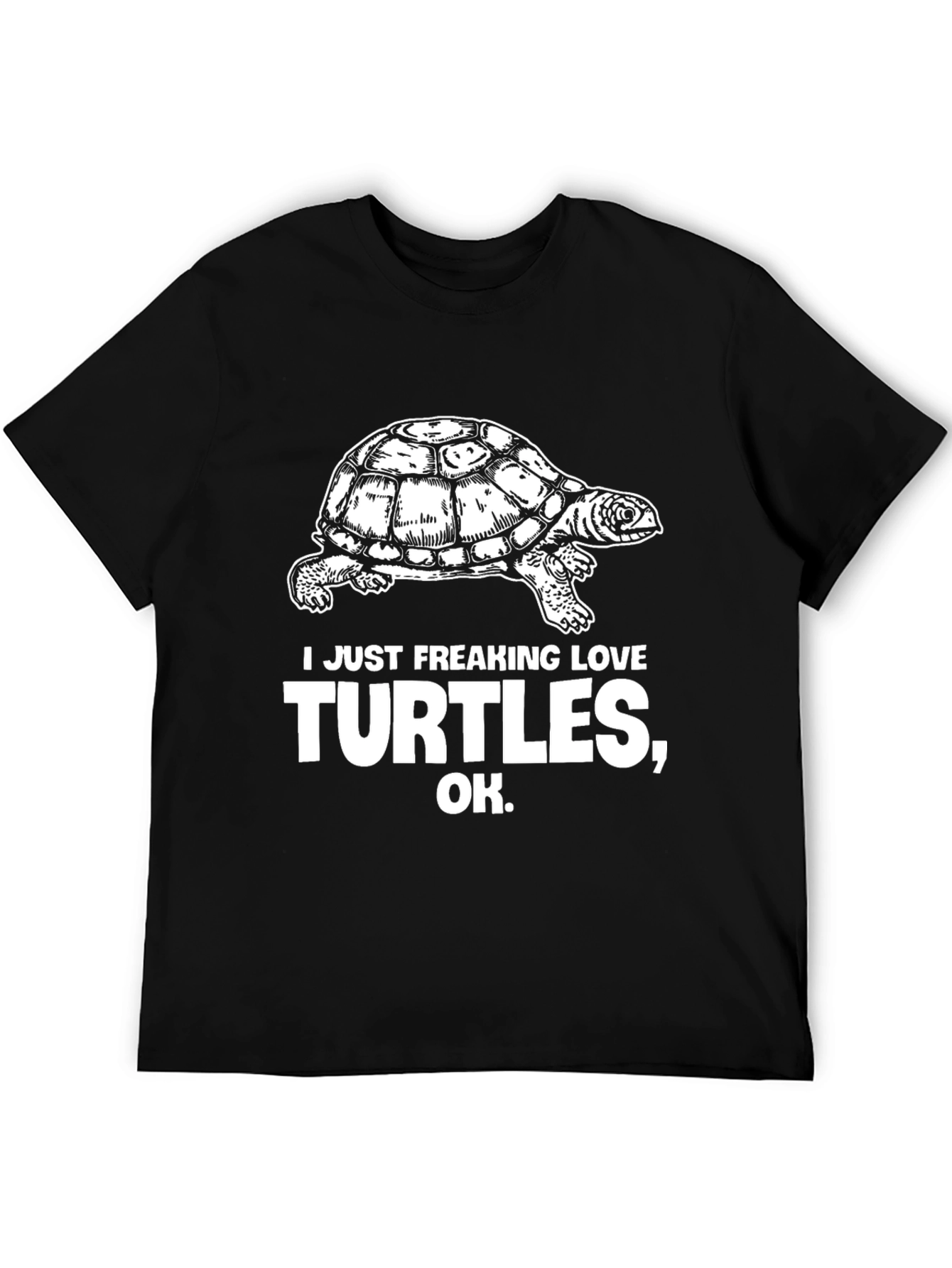 I Love Turtles Black T-Shirt