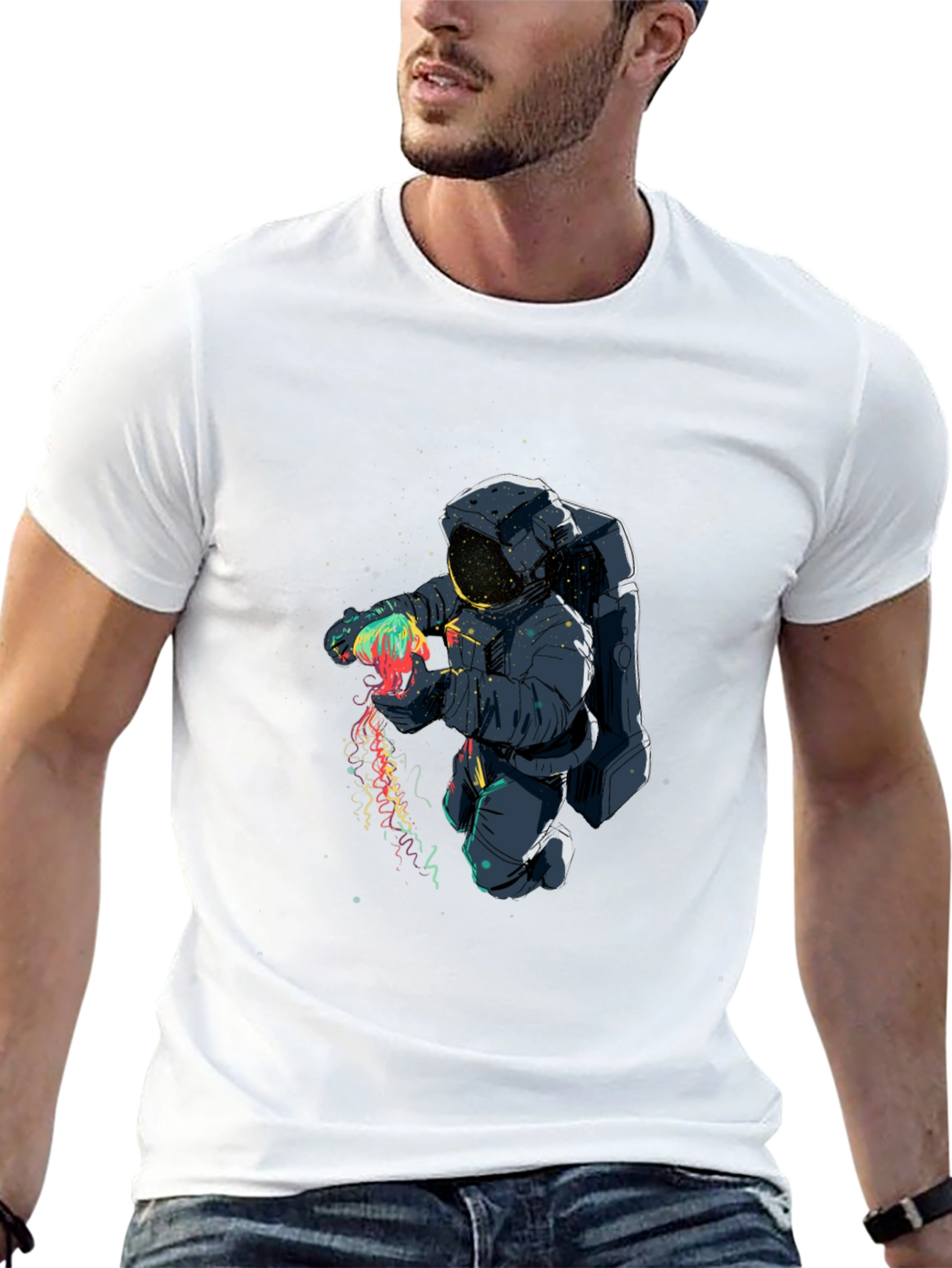 Astronaut Jellyfish Graphic T-Shirt