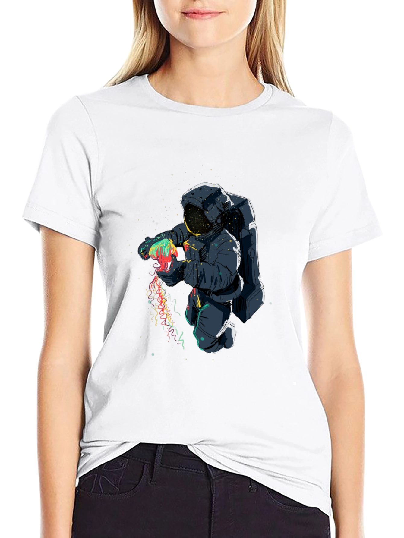 Astronaut Jellyfish Graphic T-Shirt