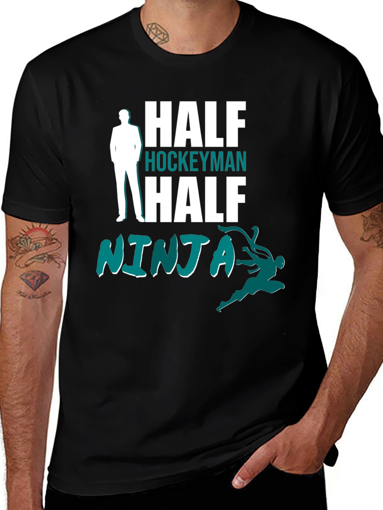 Half Hockeyman Half Ninja Graphic Tee