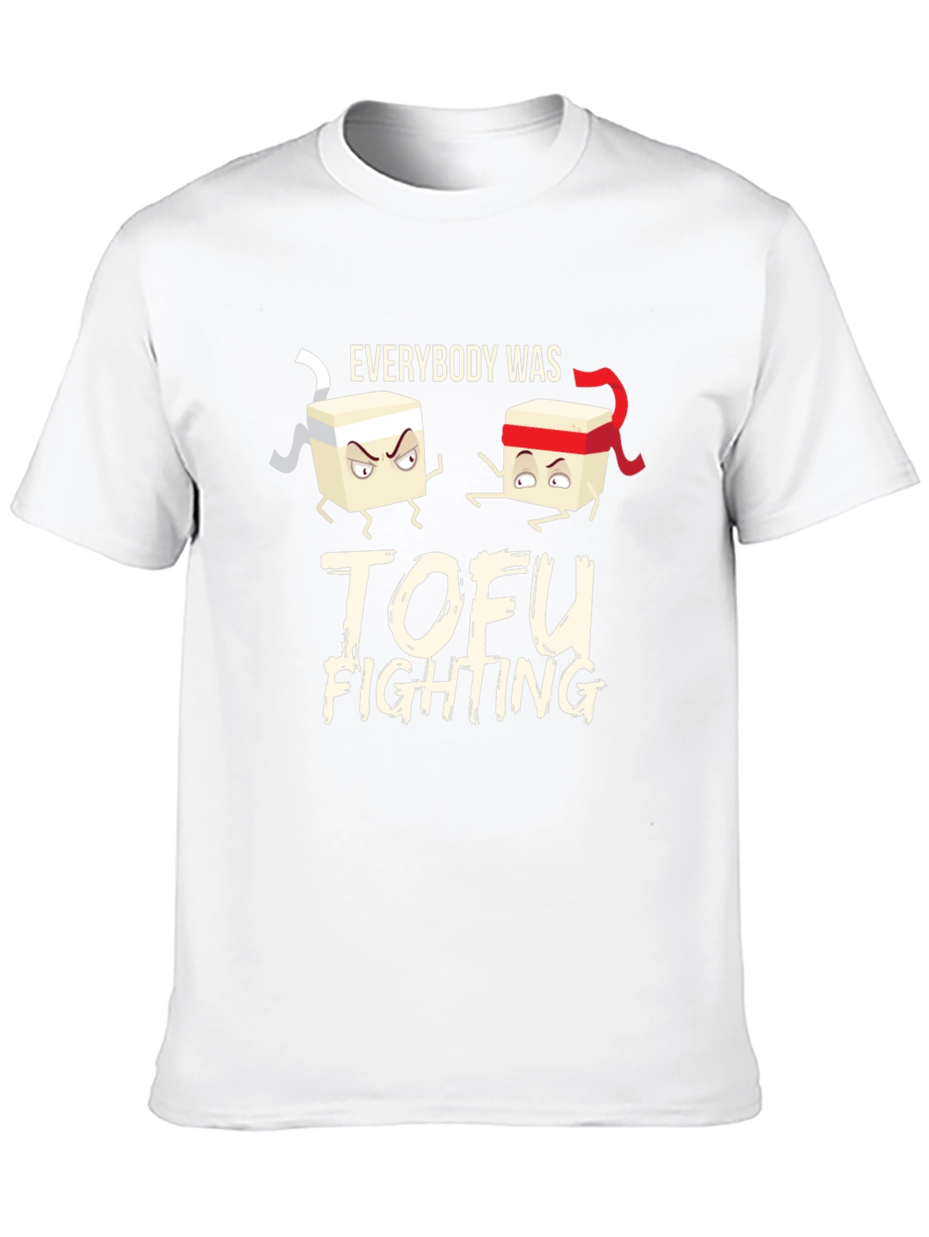 Tofu Fighting Graphic Tee - Soft Cotton Crew Neck