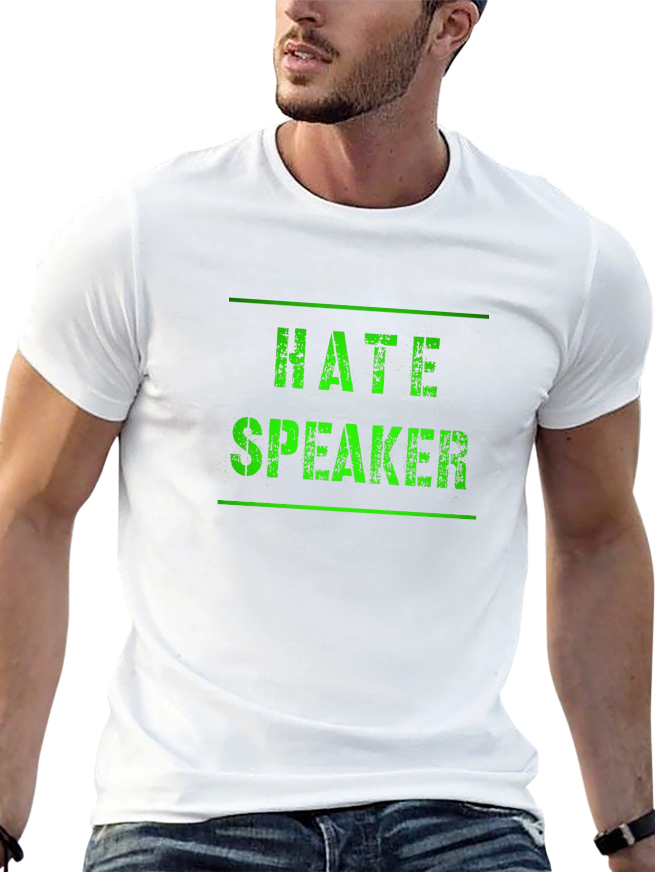 Hate Speaker Graphic Tee - Black Cotton T-Shirt