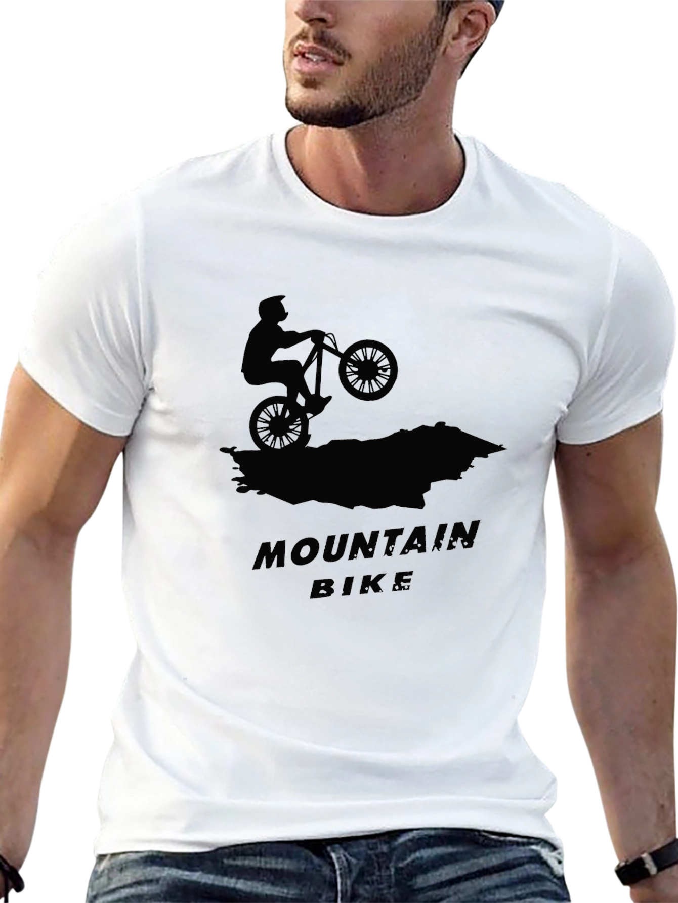 Mountain Bike Graphic Tee - Black Cotton