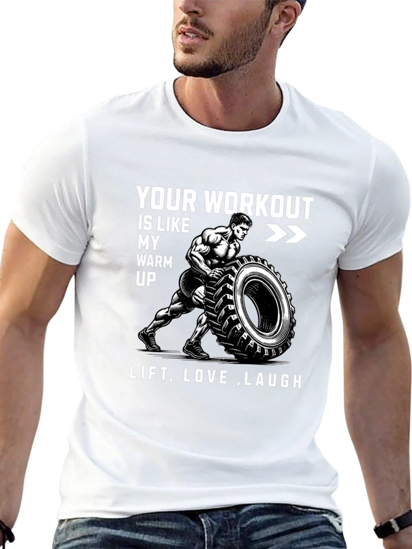 Workout Tire Lift Black Graphic Tee