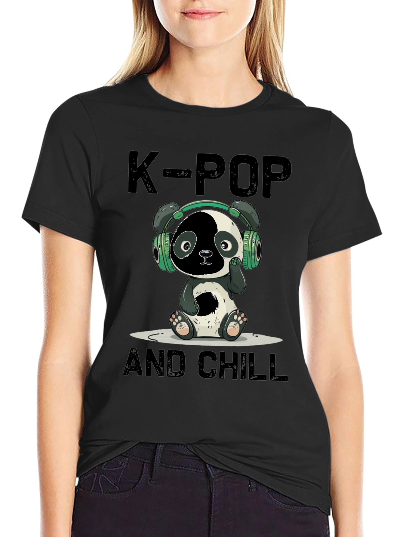 K-Pop Panda Chill Graphic Tee