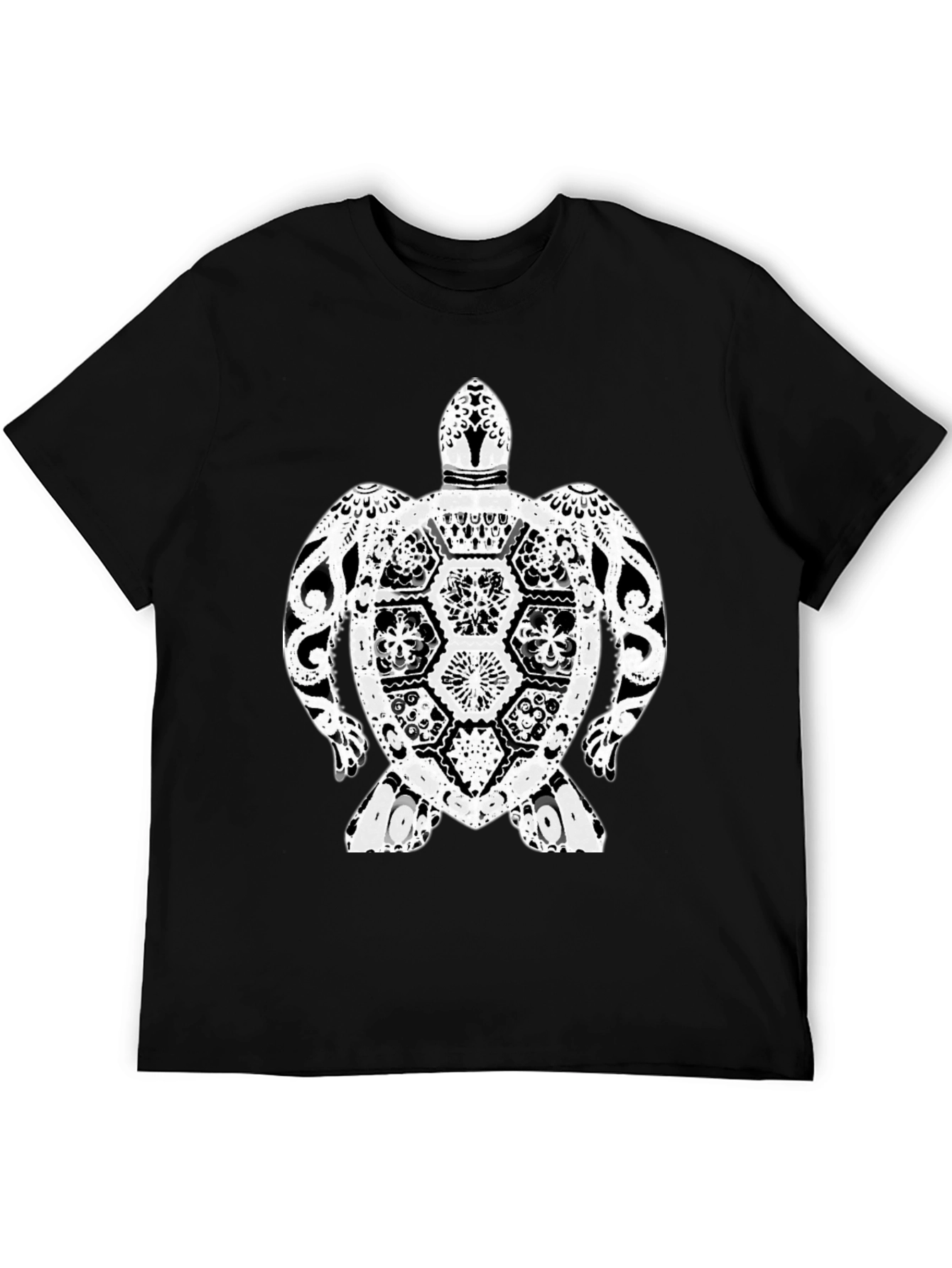 Turtle Graphic Tee - Black Casual T-Shirt