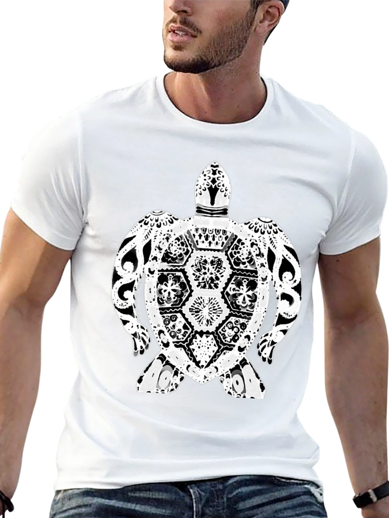 Turtle Graphic Tee - Black Casual T-Shirt