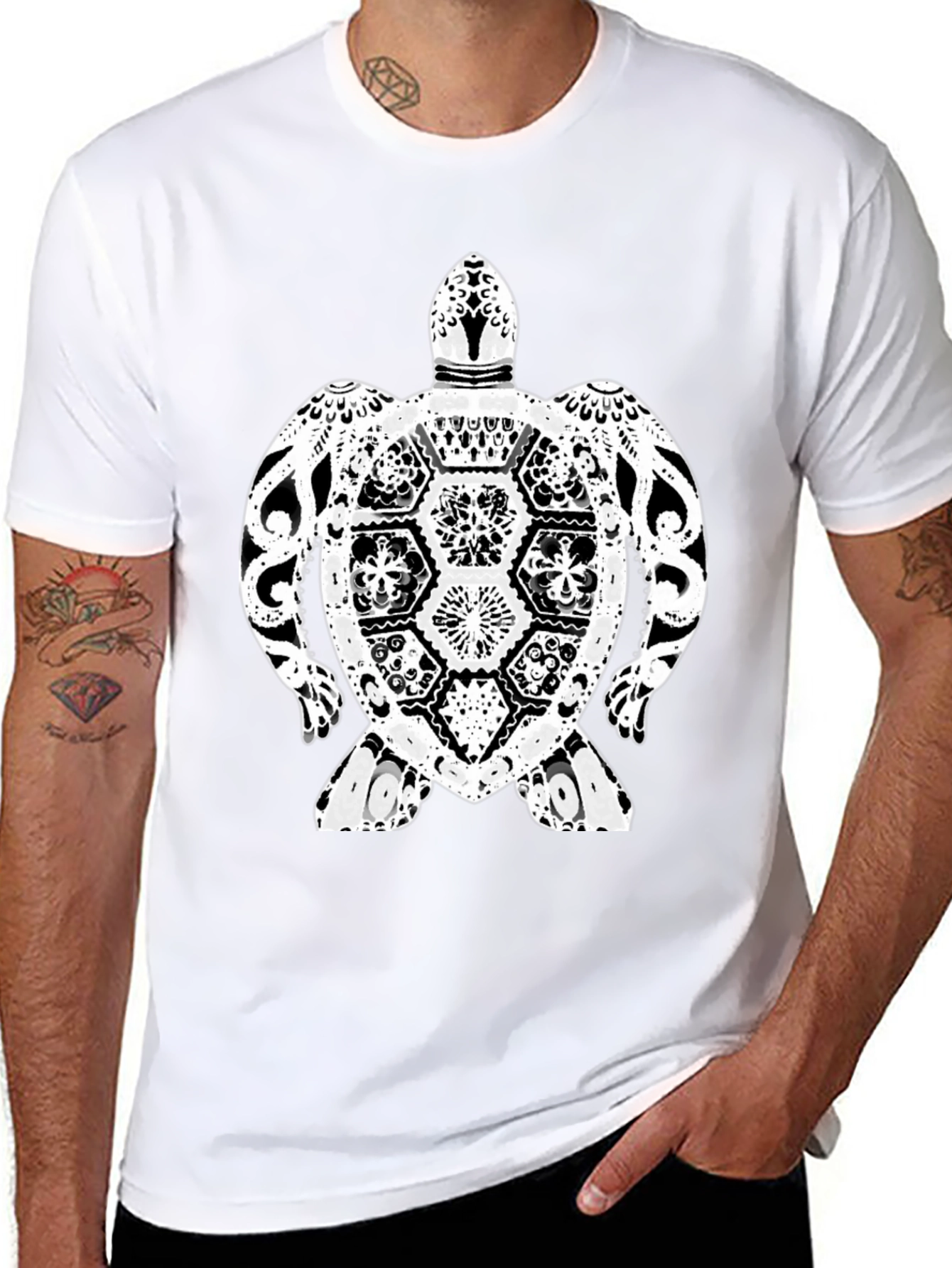 Turtle Graphic Tee - Black Casual T-Shirt
