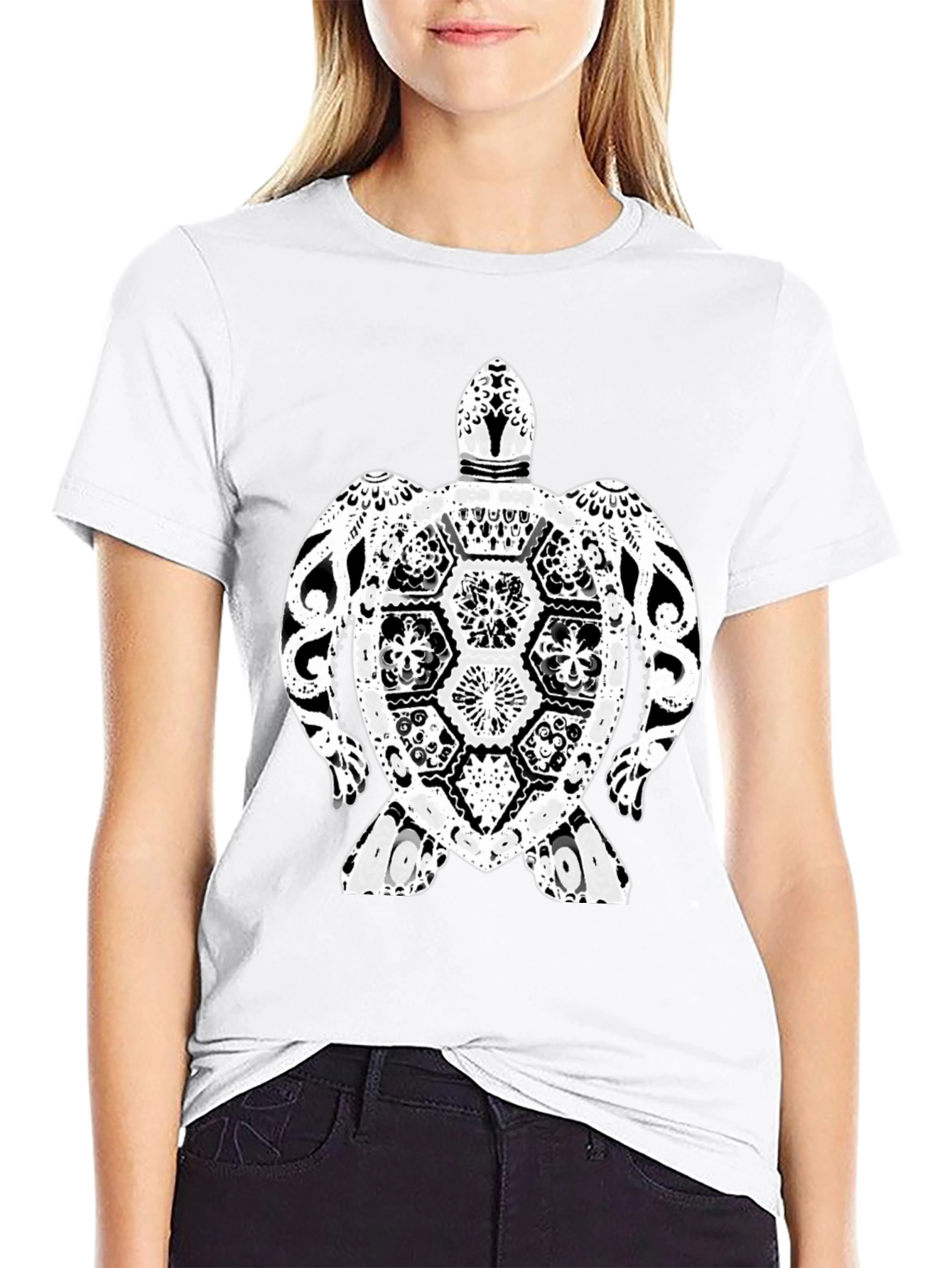 Turtle Graphic Tee - Black Casual T-Shirt