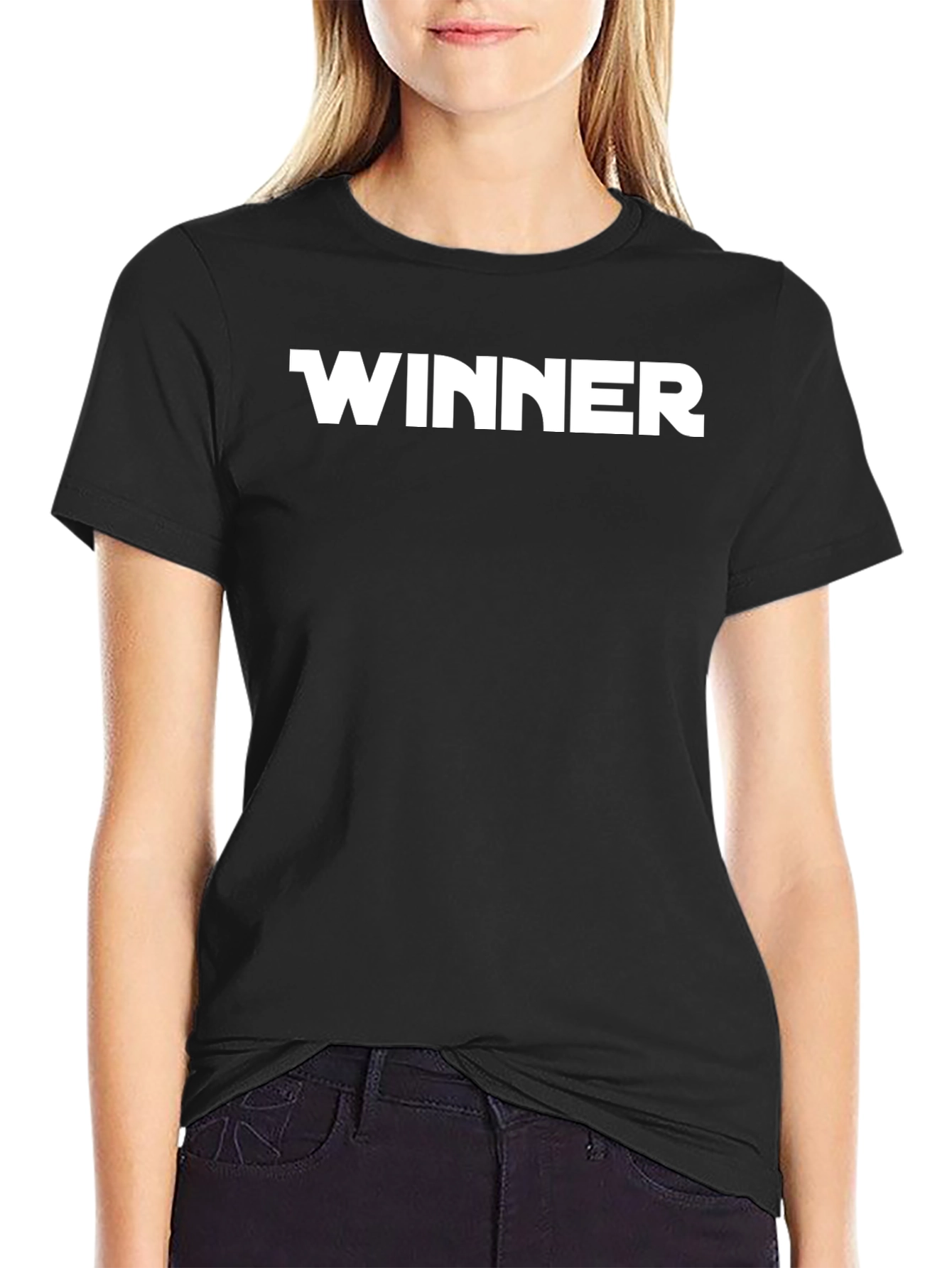 Winner Black Cotton T-Shirt - Bold Statement Tee