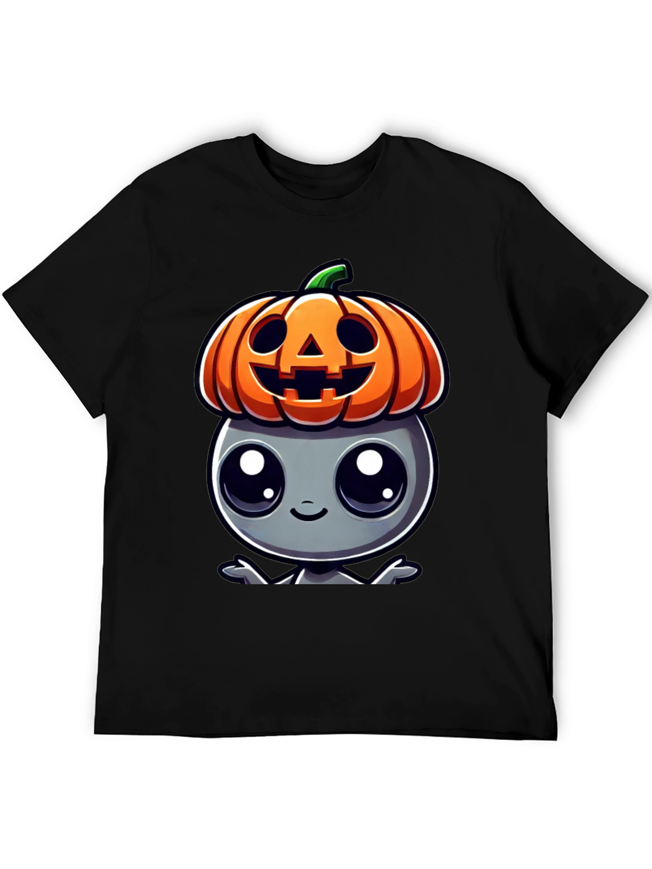 Halloween Alien Pumpkin Head Graphic Tee