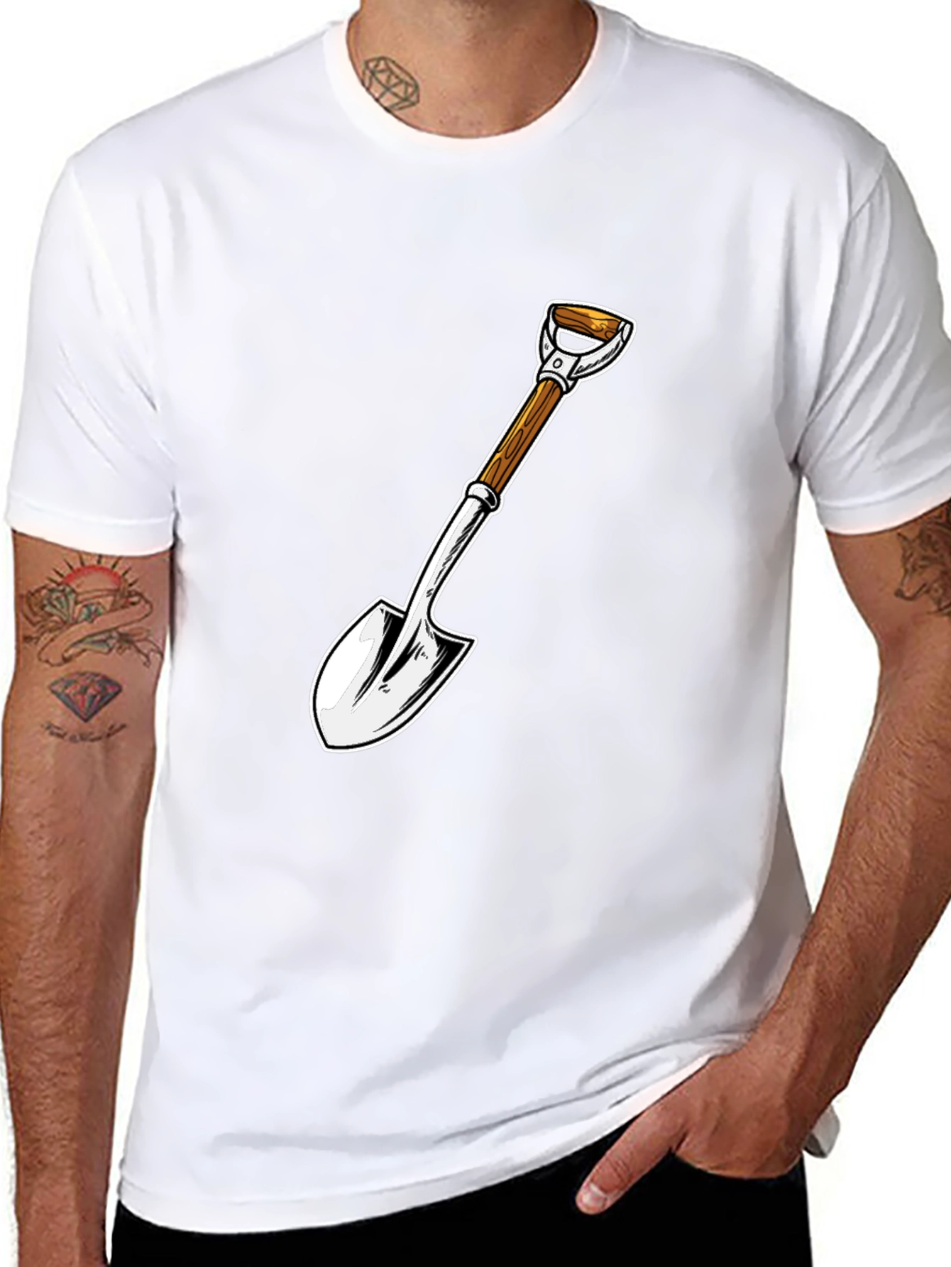 Shovel Graphic Tee - Black Cotton Blend