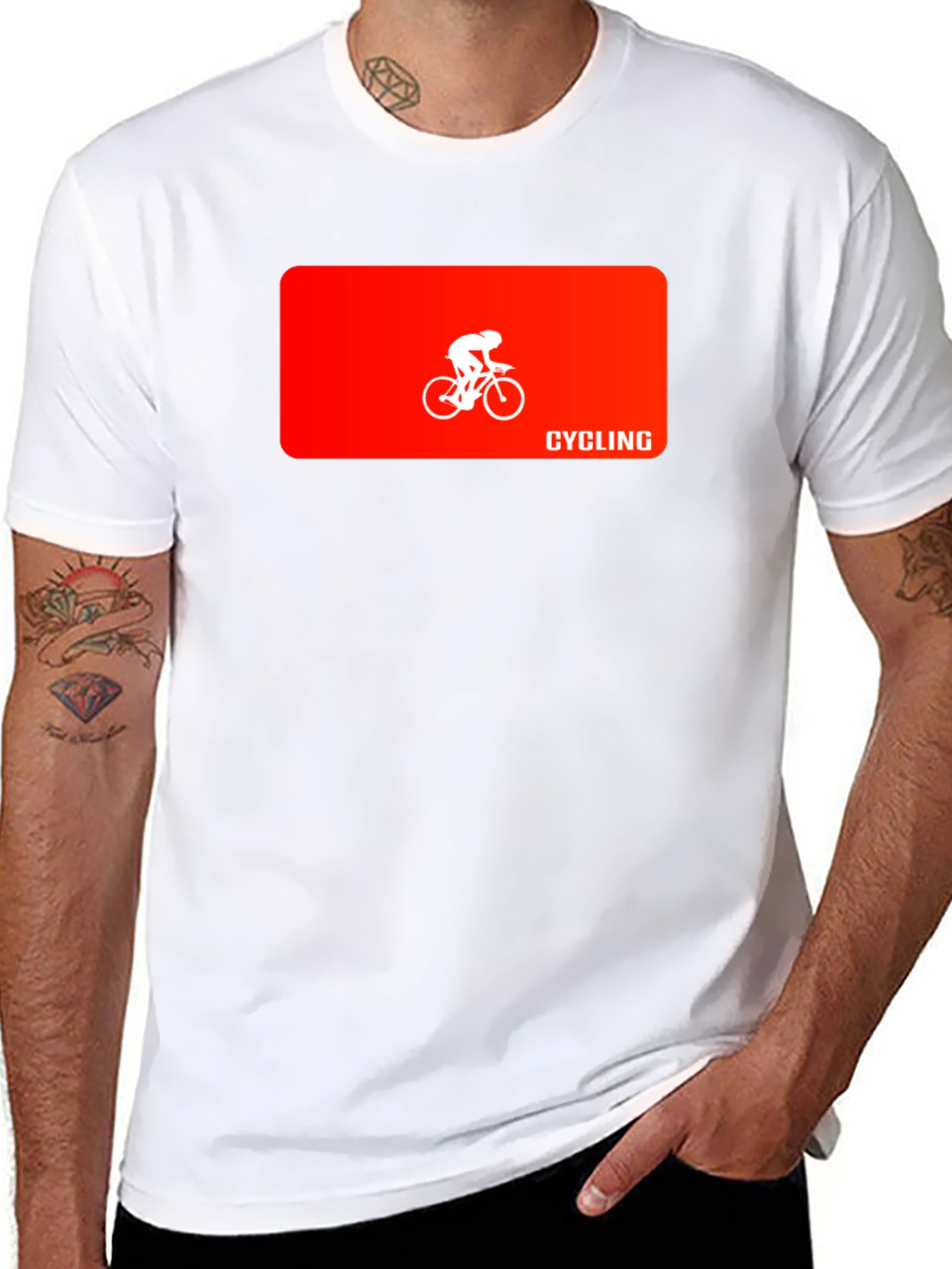 Cycling Graphic Tee - Black Crew Neck T-Shirt