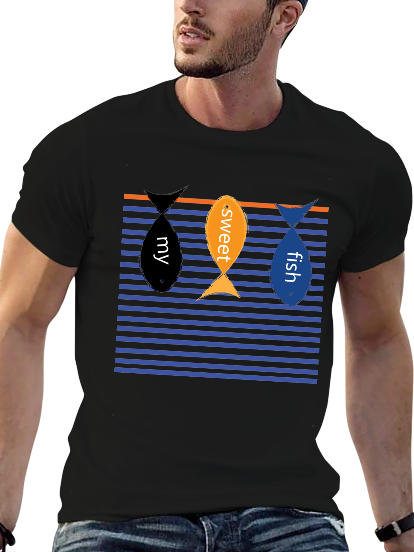 My Sweet Fish Graphic Tee - Black