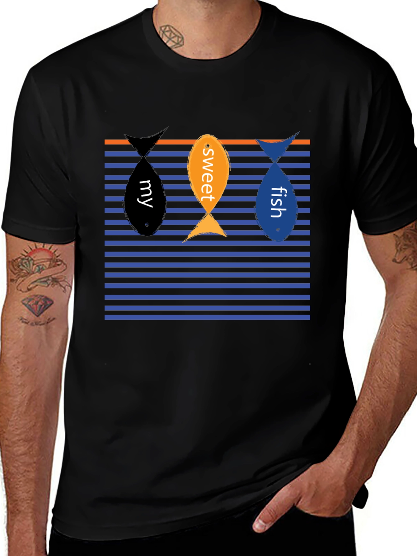 My Sweet Fish Graphic Tee - Black