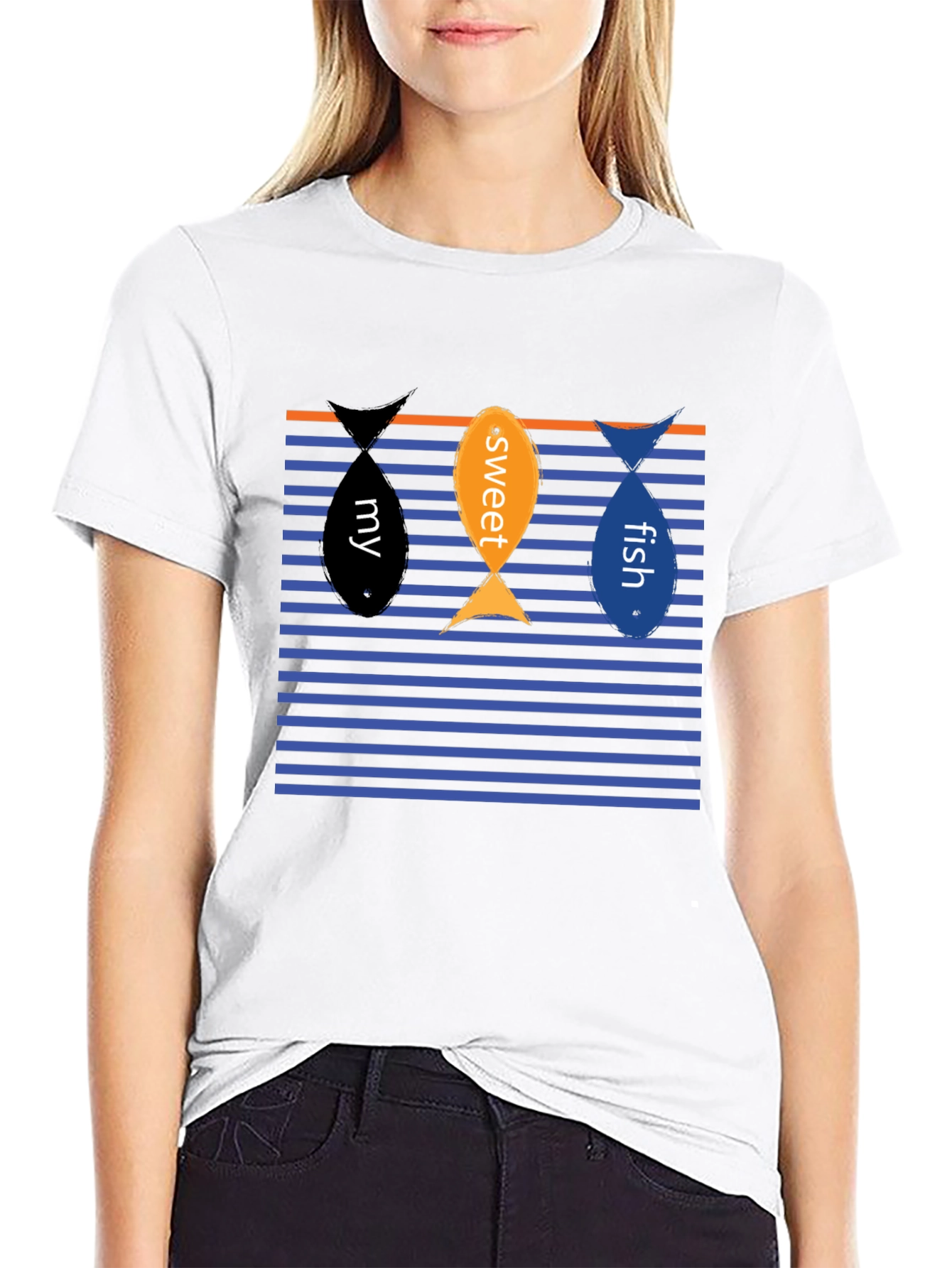 My Sweet Fish Graphic Tee - Black