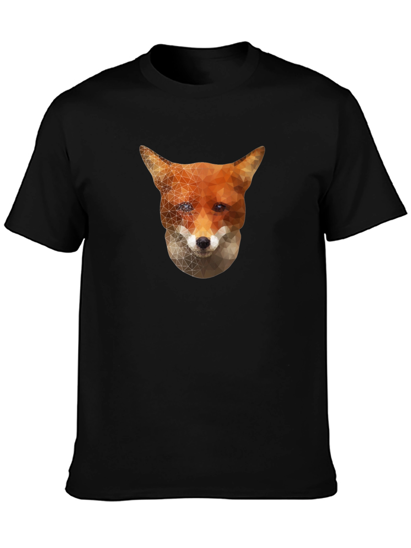 Geometric Fox Graphic Tee - Stylish Black T-Shirt