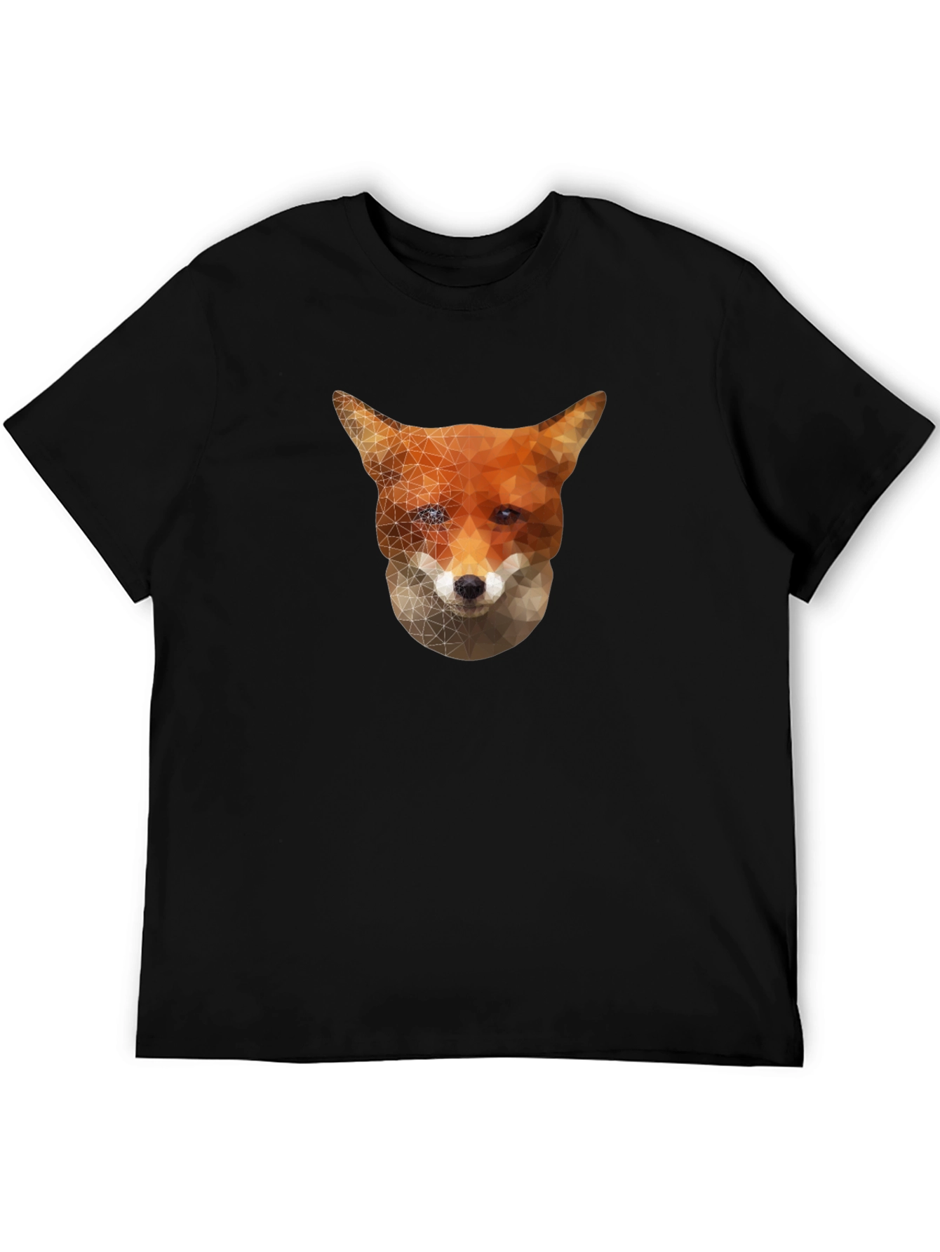 Geometric Fox Graphic Tee - Stylish Black T-Shirt