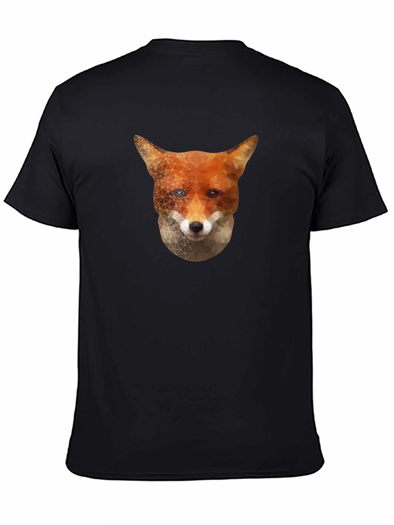 Geometric Fox Graphic Tee - Stylish Black T-Shirt