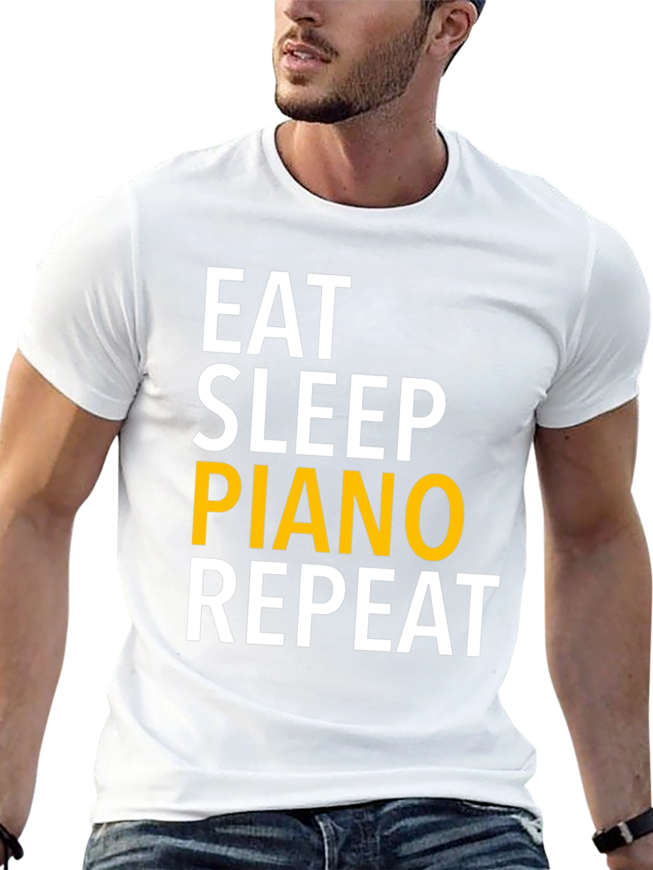 Eat Sleep Piano Repeat Graphic Tee