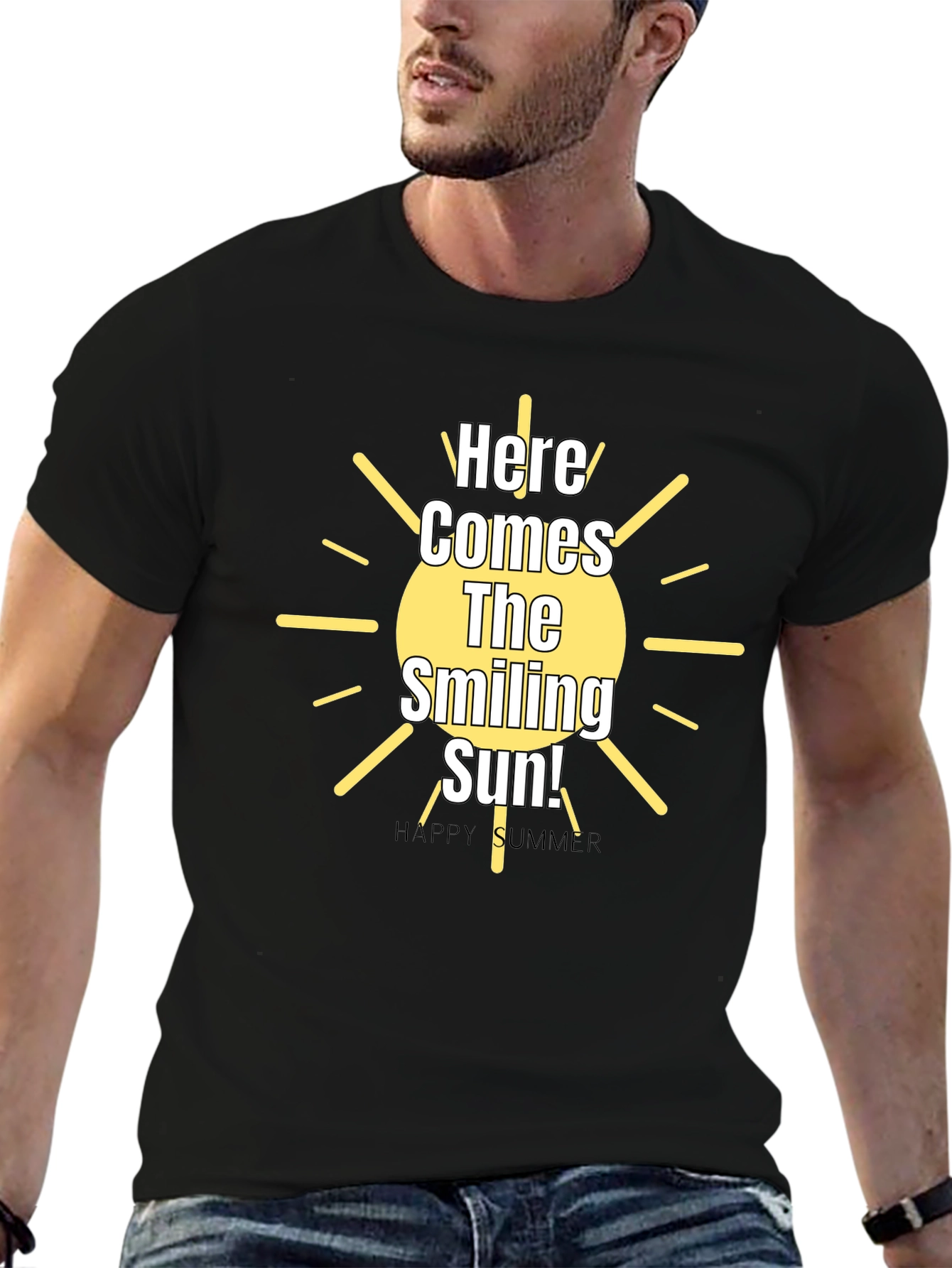 Smiling Sun Graphic Tee - Happy Summer Vibes