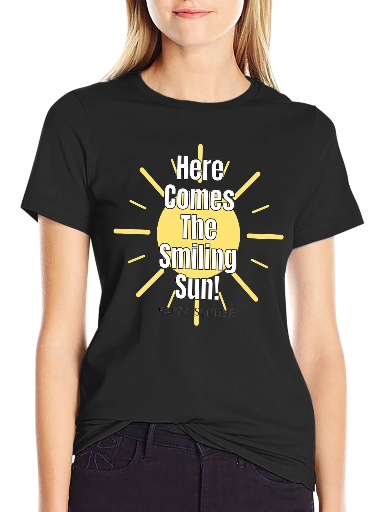 Smiling Sun Graphic Tee - Happy Summer Vibes