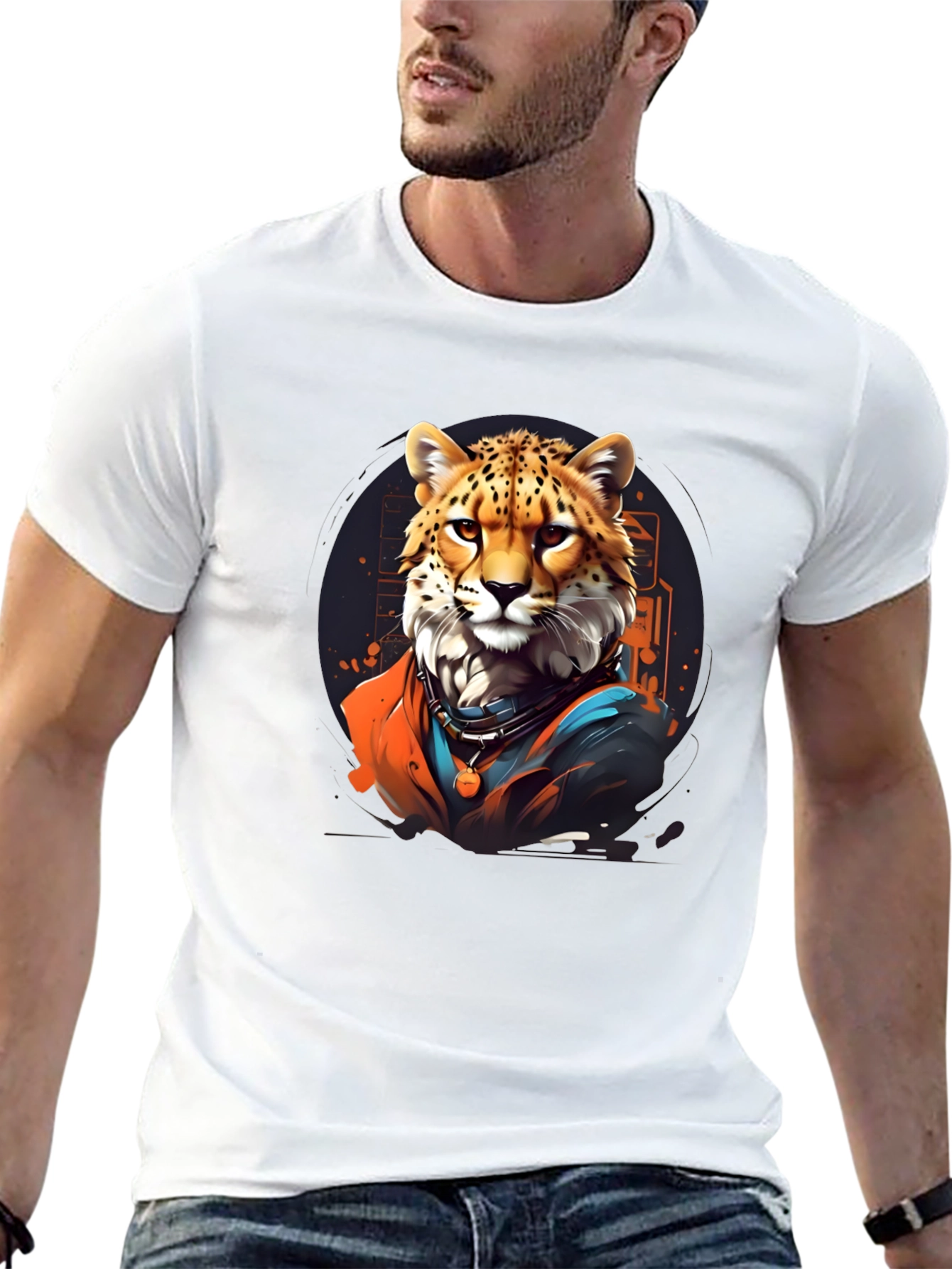 Cool Cheetah Graphic Tee - Black T-Shirt