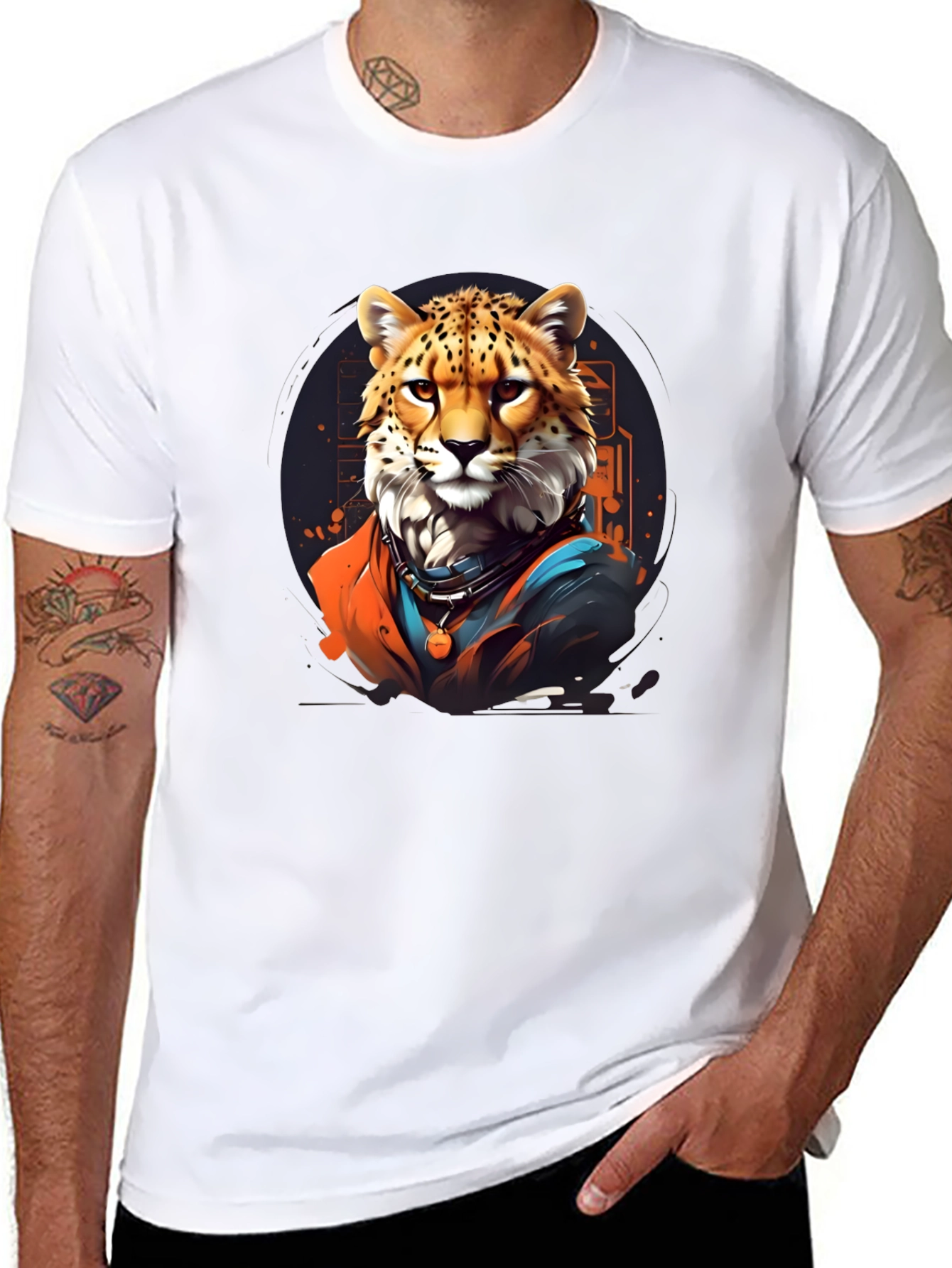 Cool Cheetah Graphic Tee - Black T-Shirt