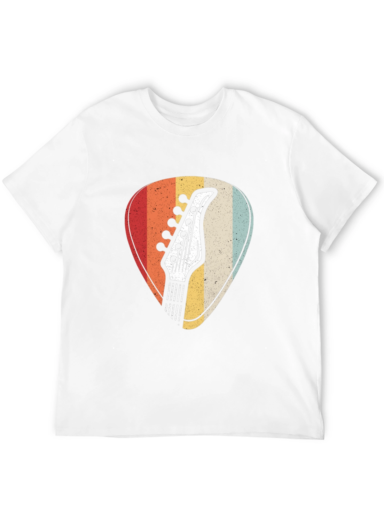 Retro Guitar Pick Graphic Tee - Musicians Black T-Shirt