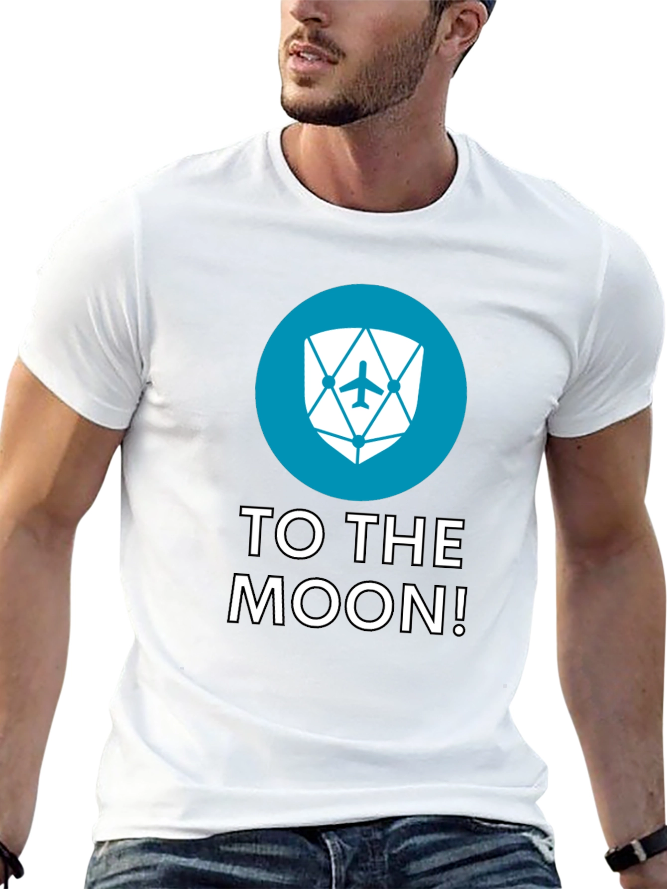 To The Moon Black Tee - Crypto Inspired Design