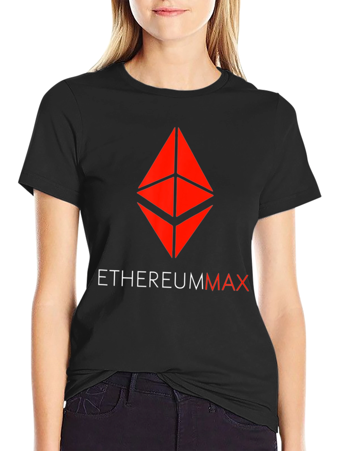 Ethereum Max Logo T-Shirt Crypto Black Tee