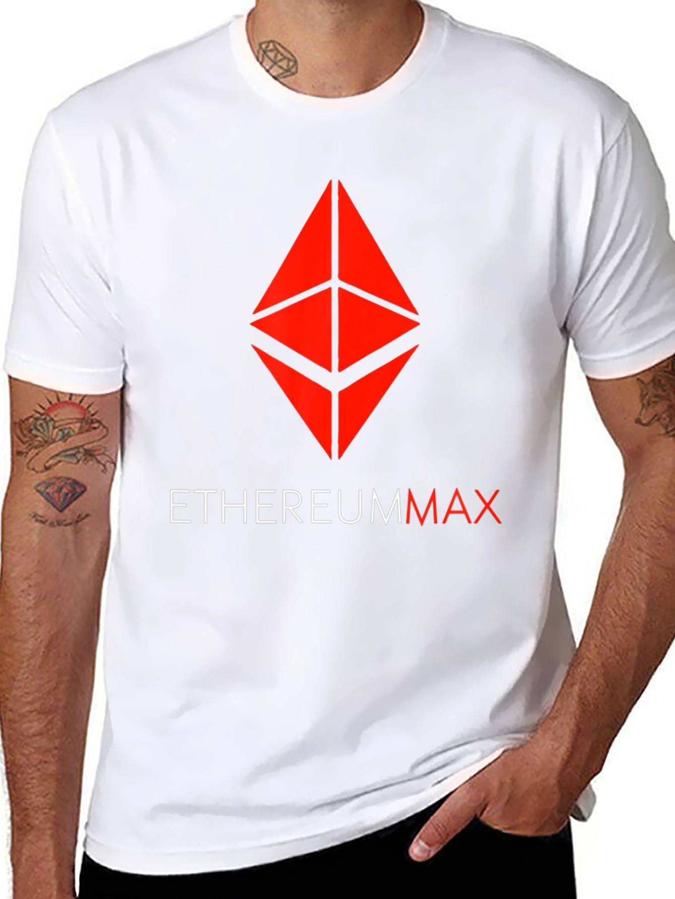 Ethereum Max Logo T-Shirt Crypto Black Tee
